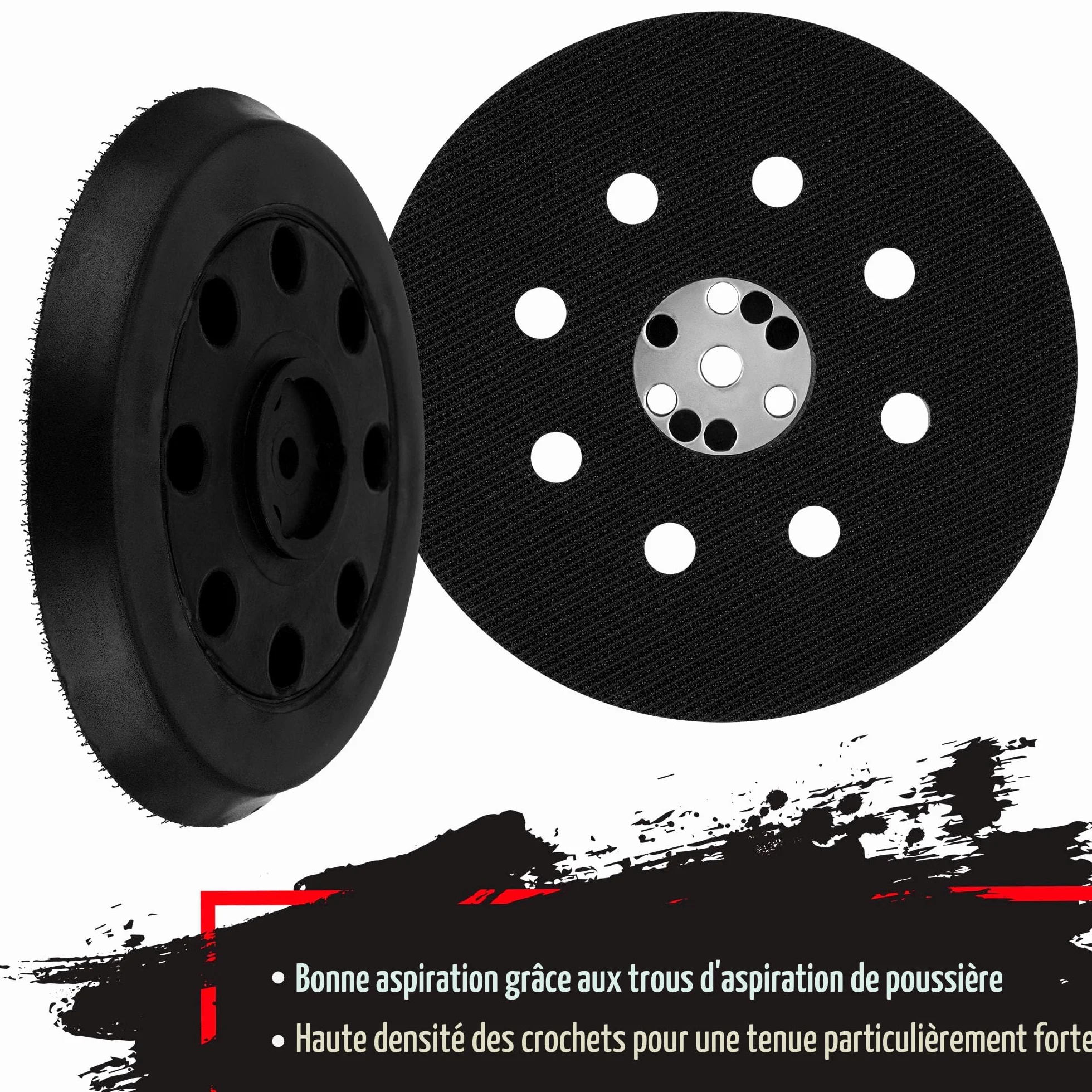 Disque Abrasif 125 mm 8 trous mi-dur Compatible Bosch SKIL
