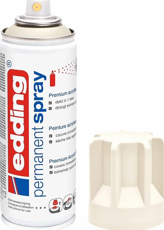 edding 5200 permanent spray cream white matt 200 ml acrylic paint aerosol spray