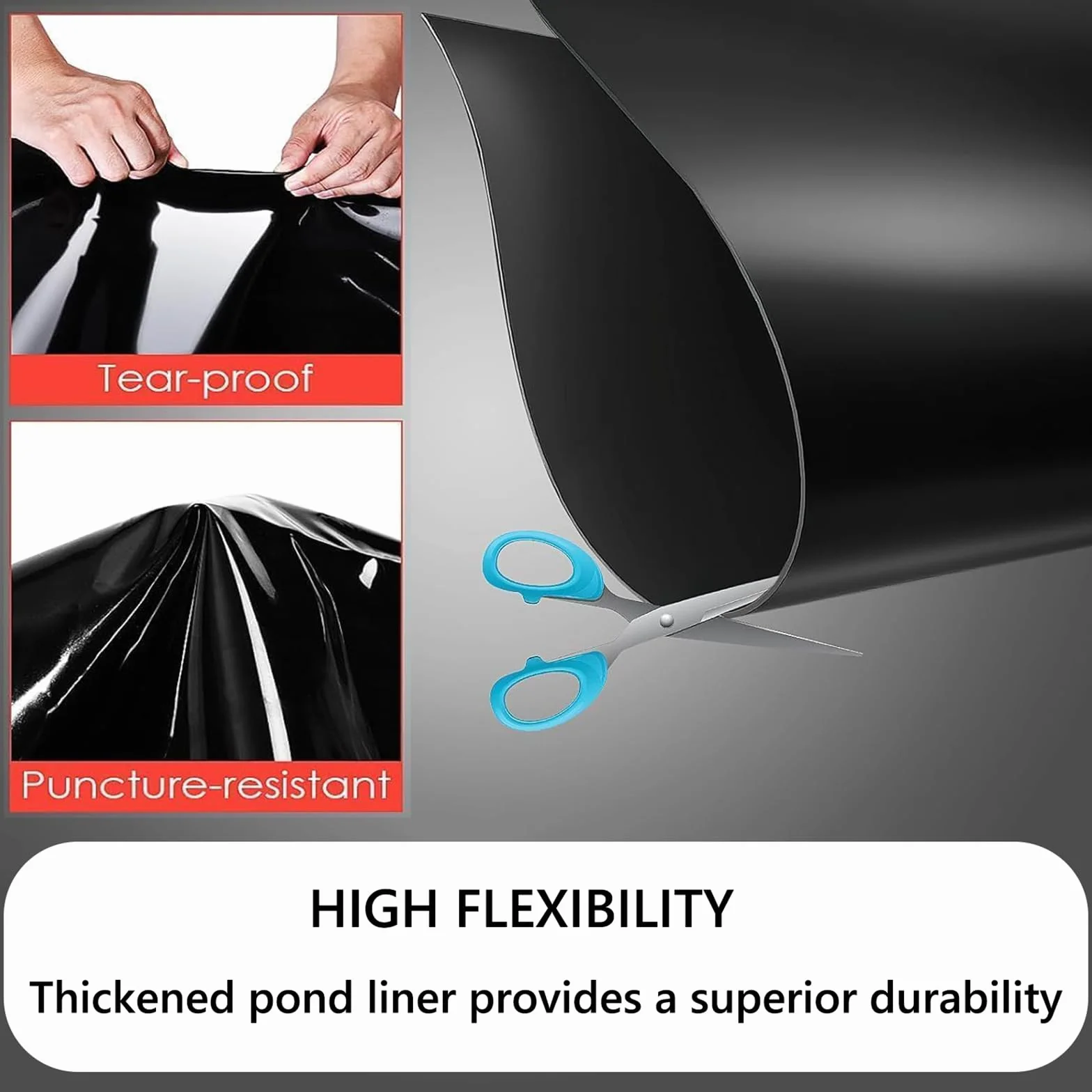 Bâche pour Bassin 7x7m Caoutchouc Liner pour Étang Koi Cascades (6x6m)