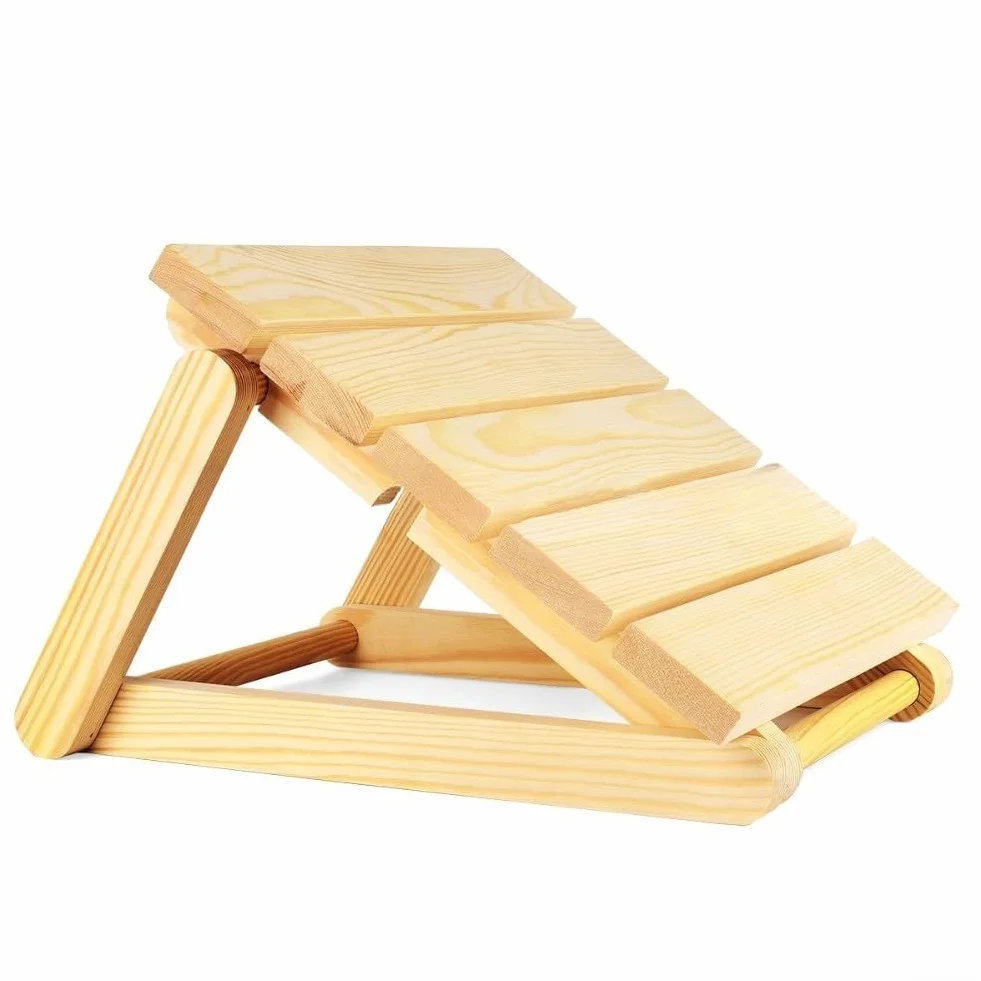Oreiller repose-tête ergonomique en bois pour hammam spa sauna
