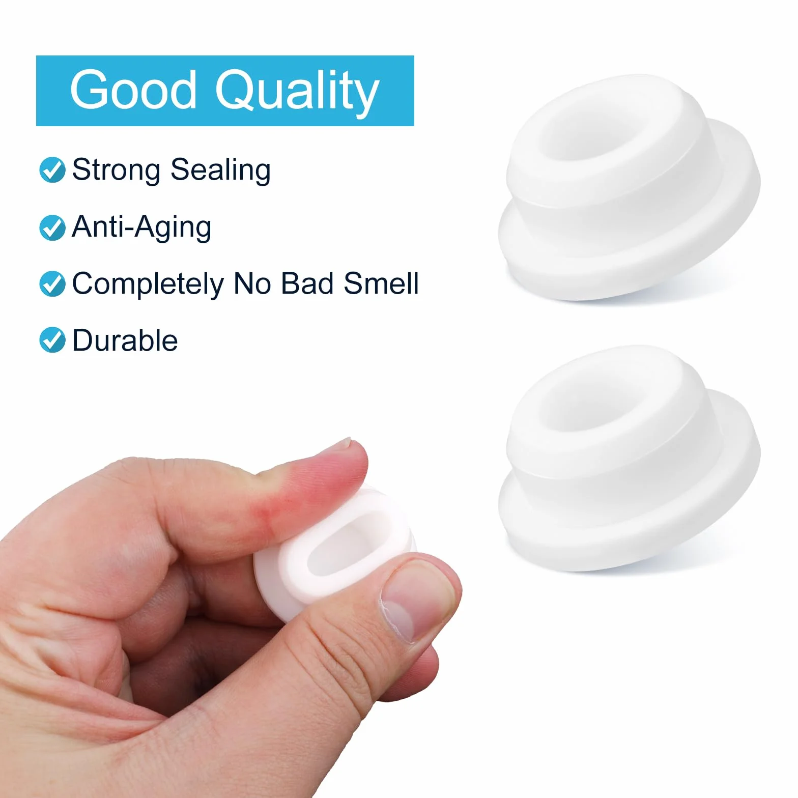 Bouchon de Trop-Plein d'Évier Silicone 2pcs, Cuisine Salle de Bain Caoutchouc Rond Anneau Garniture Lavabo