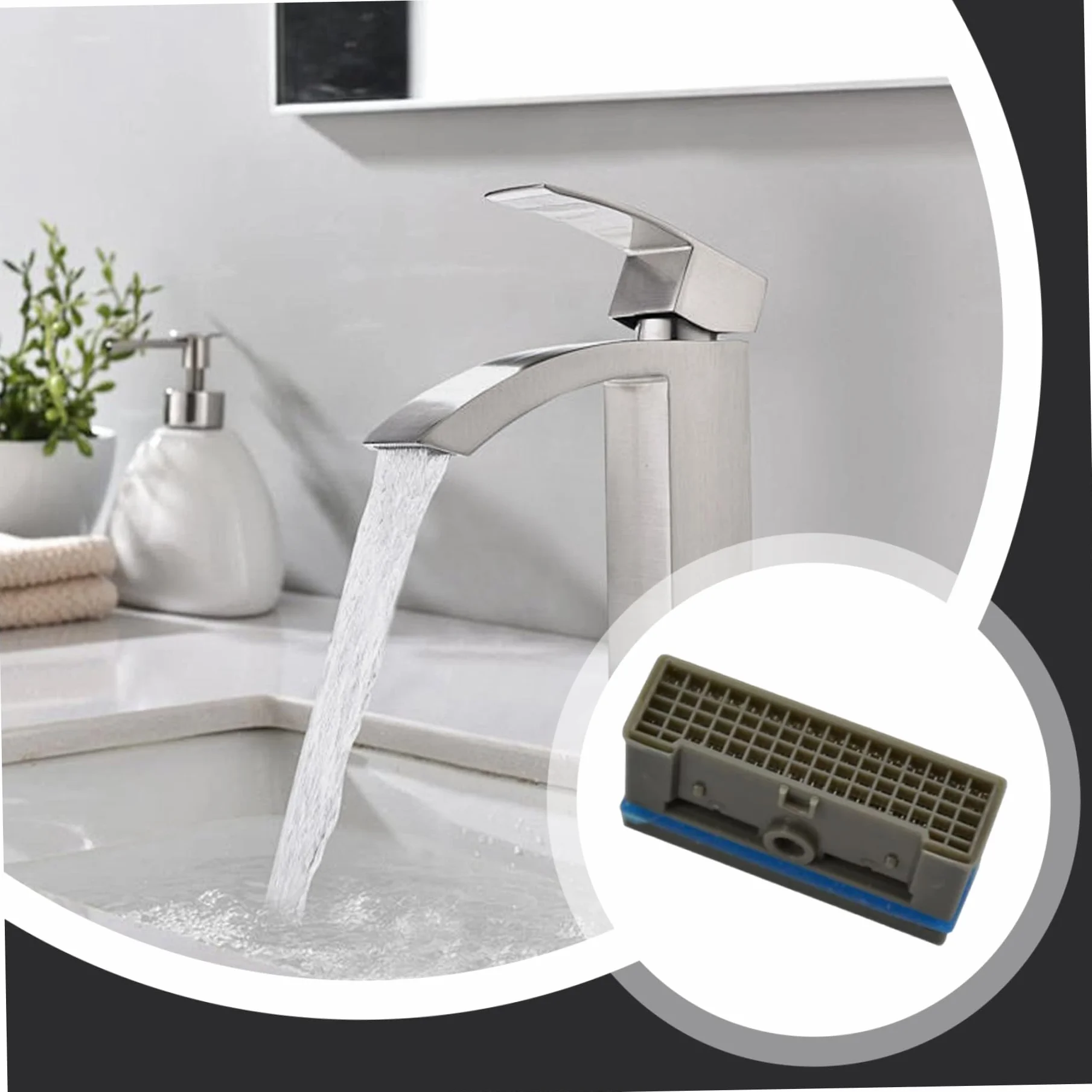 Aérateur de robinet, 2 filtres rectangulaires en plastique pièces de rechange pour évier cuisine salle bain