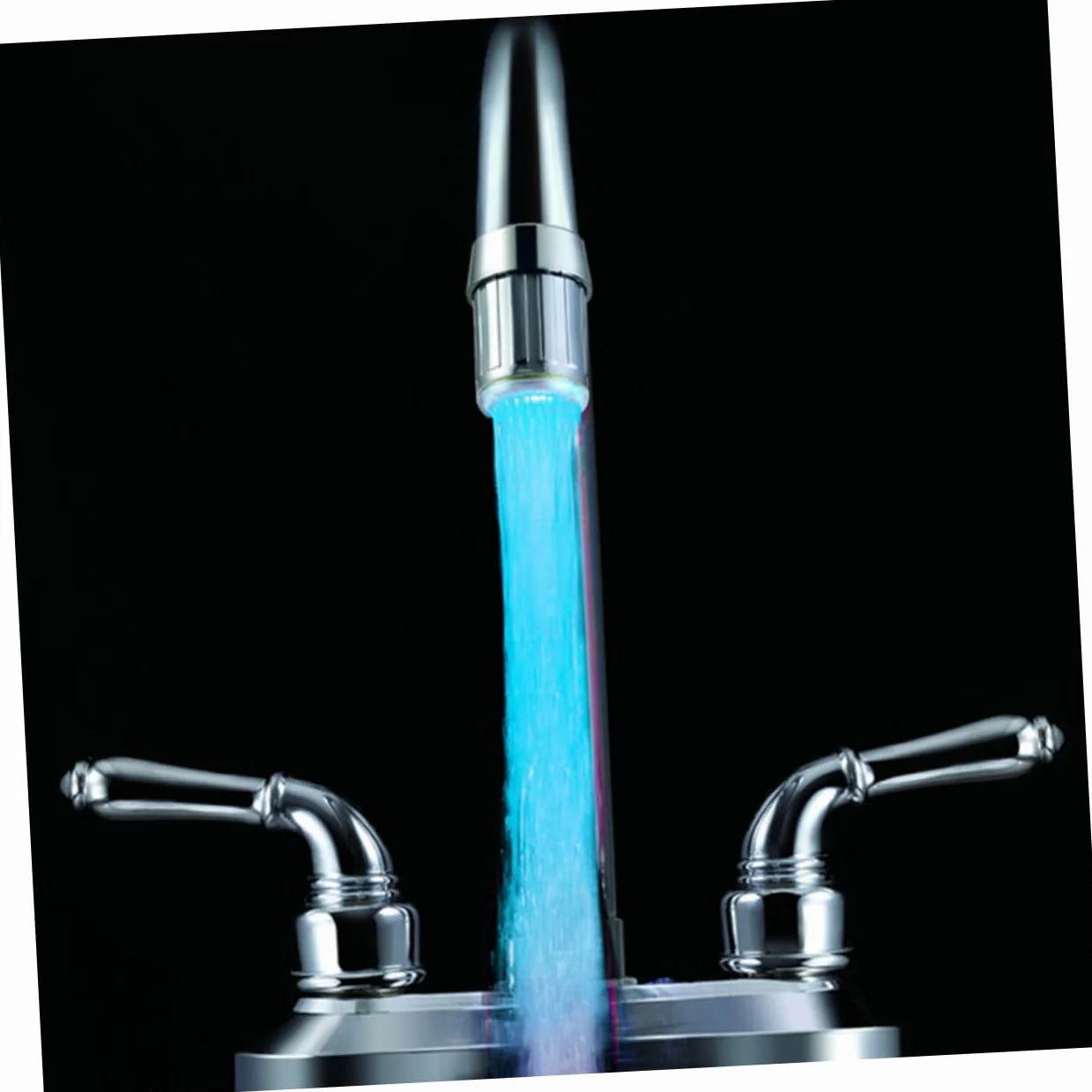 Uonlytech Robinet LED À 7 Couleurs Cuisine Salle De Bain Embout Lumineux Avec Aérateur Intégré Cascade Lumineuse Eau Chaude Froide
