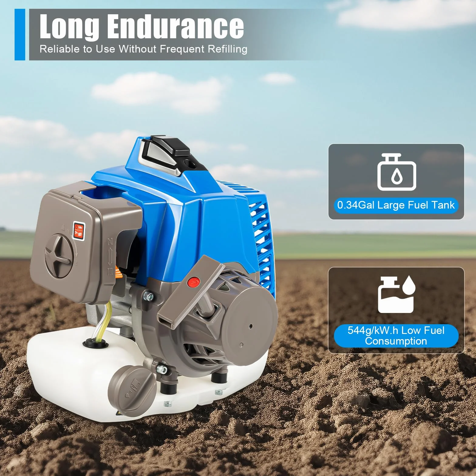 Tarière Thermique 63cc 2 Temps, 2.2KW Tariere Thermique avec Roue, Forage 300mm ,Tarière à Main Outil CreuserTrou pour Agriculture, Jardin, Plantation