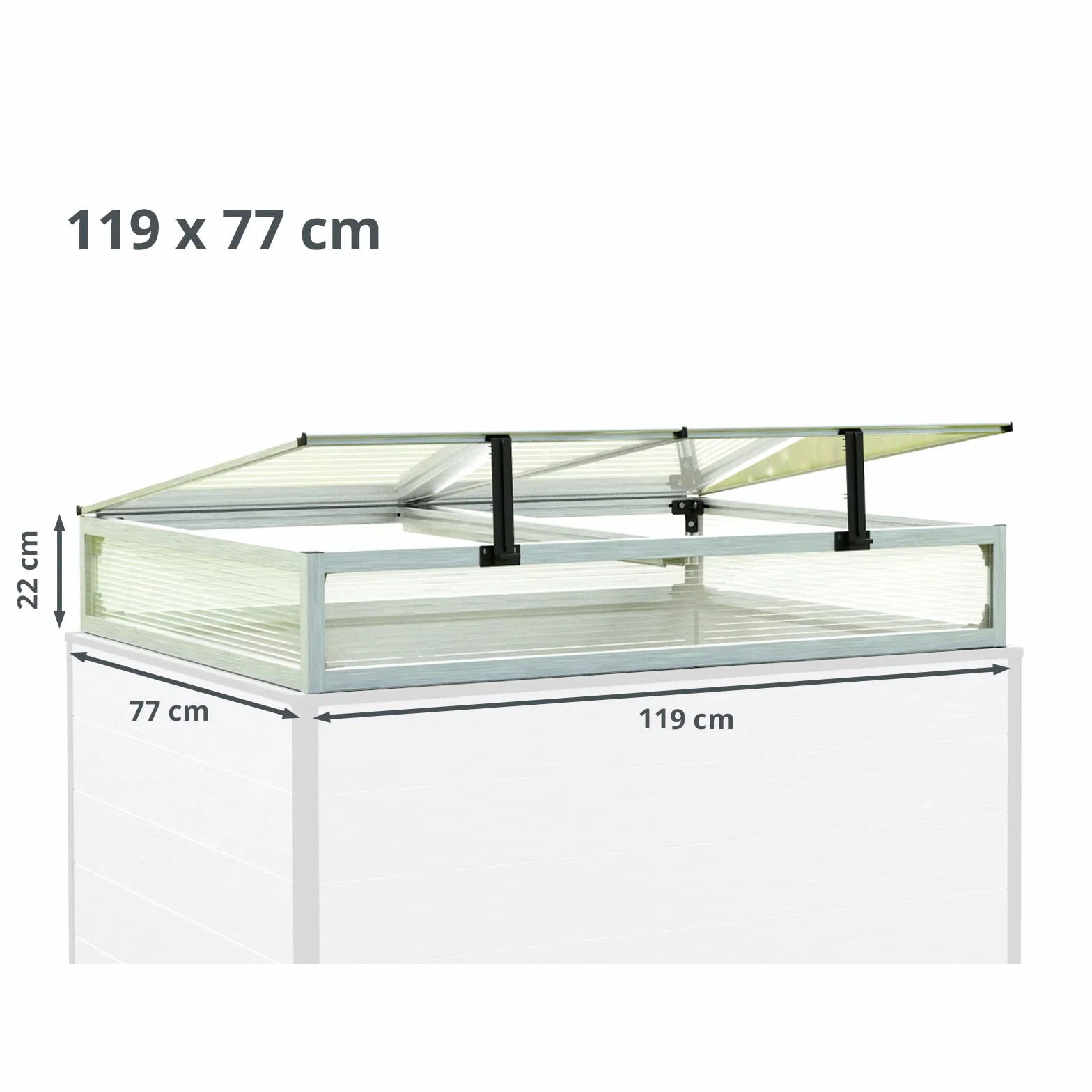 Châssis de Jardin en Aluminium Double Paroi Serre 77 x 119 cm UV Résistant