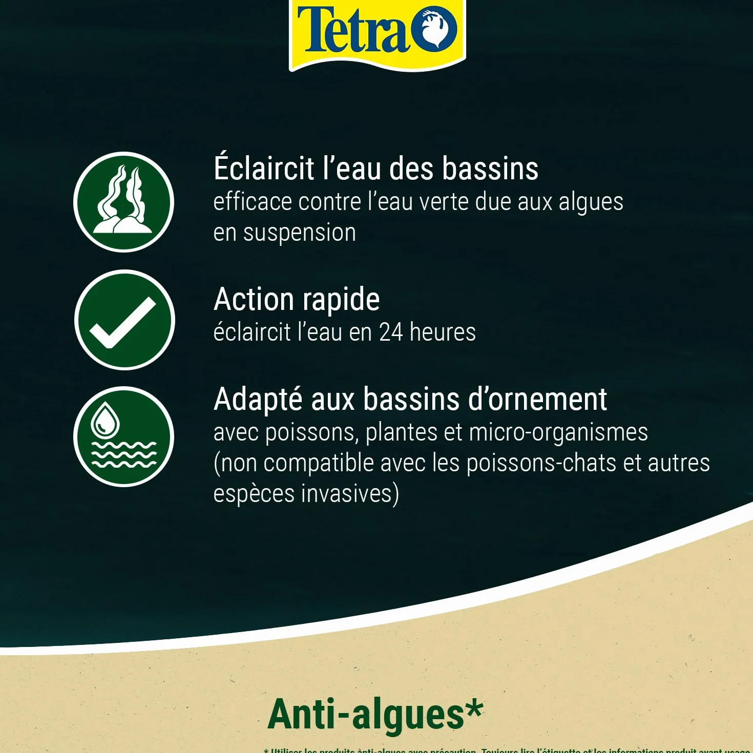 Tetra Pond AlgoRem 1 L Traitement Eau Bassin Jardin Elimine Eau Verte Algues