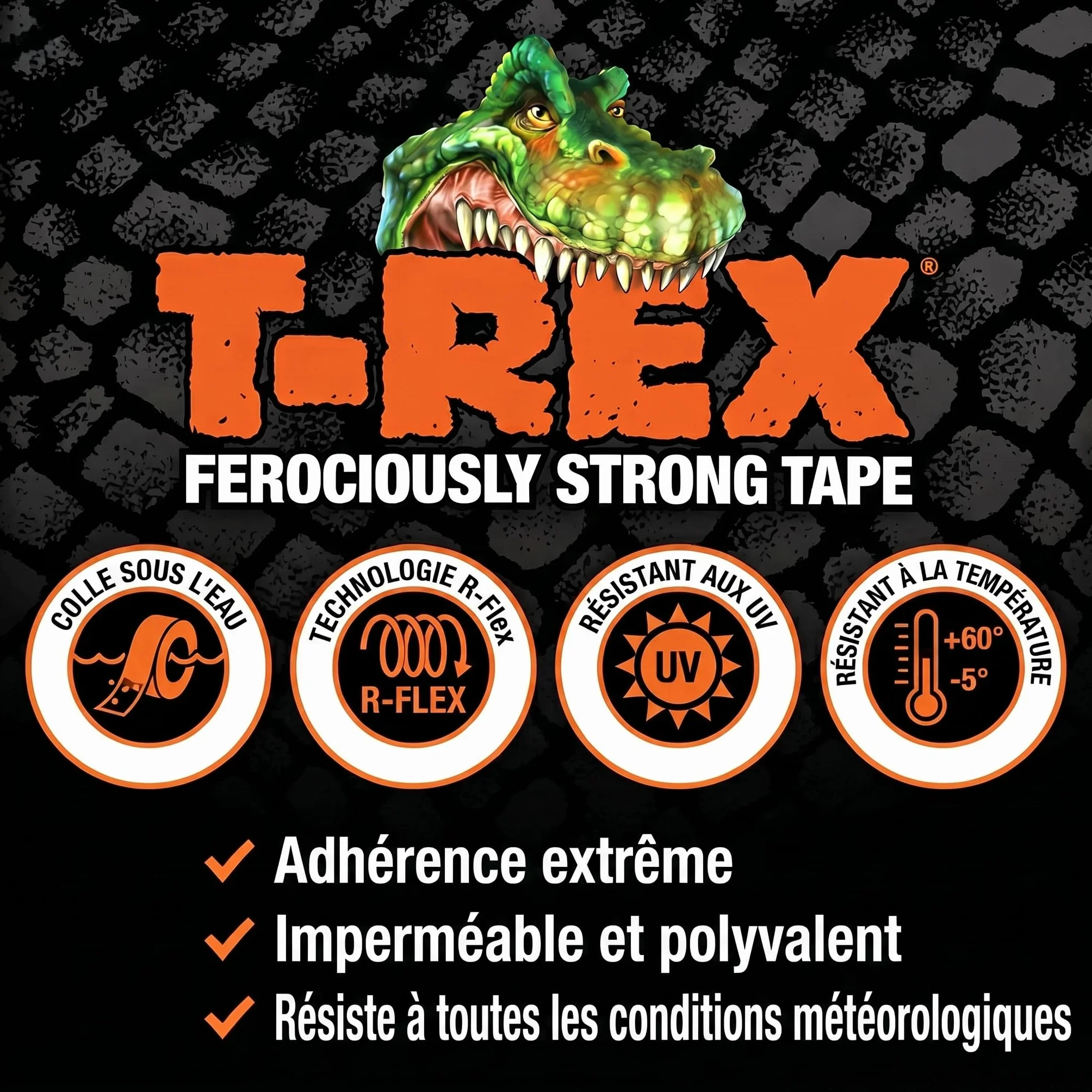 T-Rex 827-00 Ruban adhésif étanche 50 mm x 1,5 m