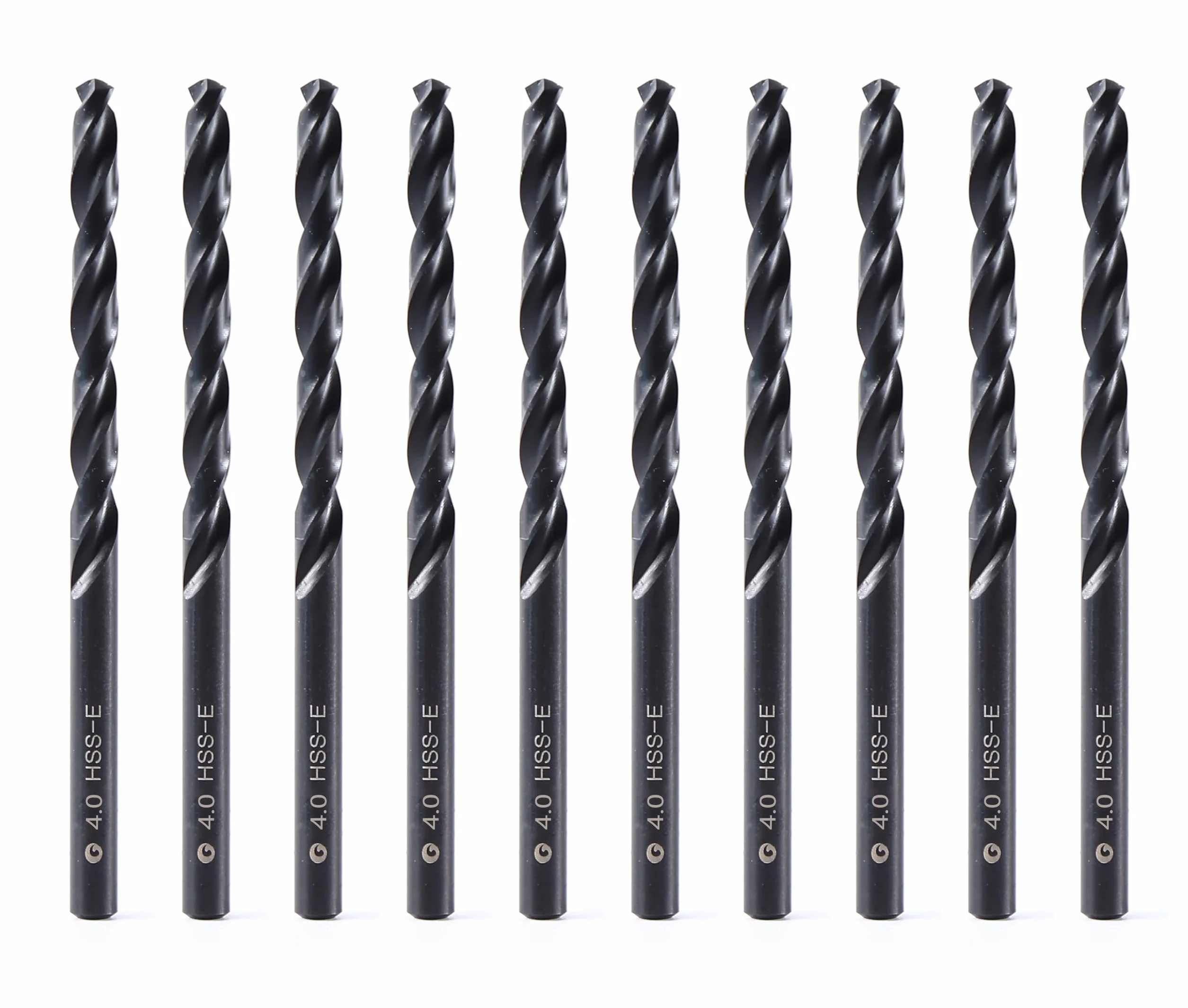 Forets hélicoïdaux HSS M35 4,0 mm Lot de 10 - Acier rapide pour aciers, fonte et métaux