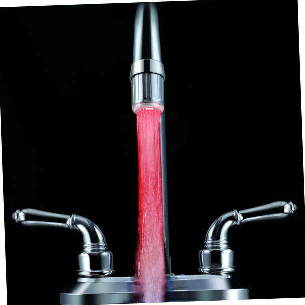 Uonlytech Robinet LED À 7 Couleurs Cuisine Salle De Bain Embout Lumineux Avec Aérateur Intégré Cascade Lumineuse Eau Chaude Froide
