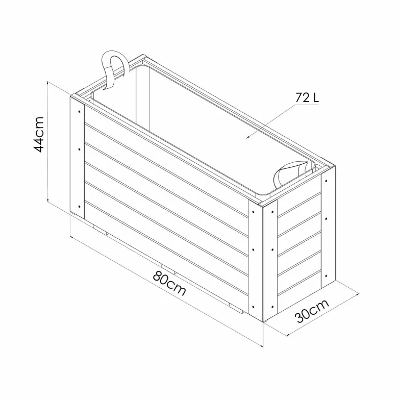 Bac à Fleurs Bambou 80x30xH43.5 cm 72 L pour Plantes Montantes