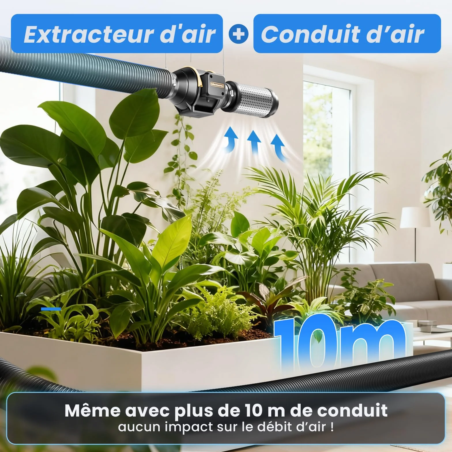 Ventilateur d'Extraction 100mm 367m³/h Silencieux avec Contrôleur de Vitesse