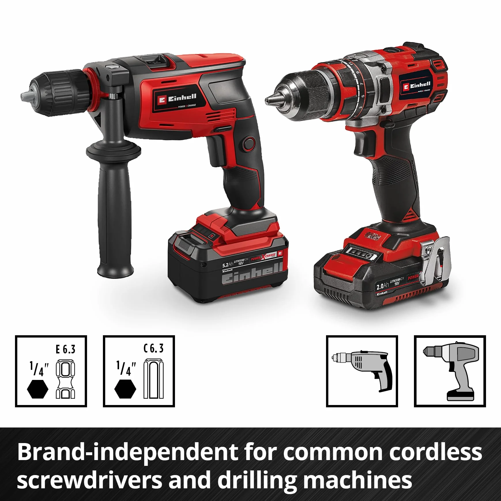 Einhell S-CASE 10 szt. zestaw wierteł do drewna C45 6.3 mm
