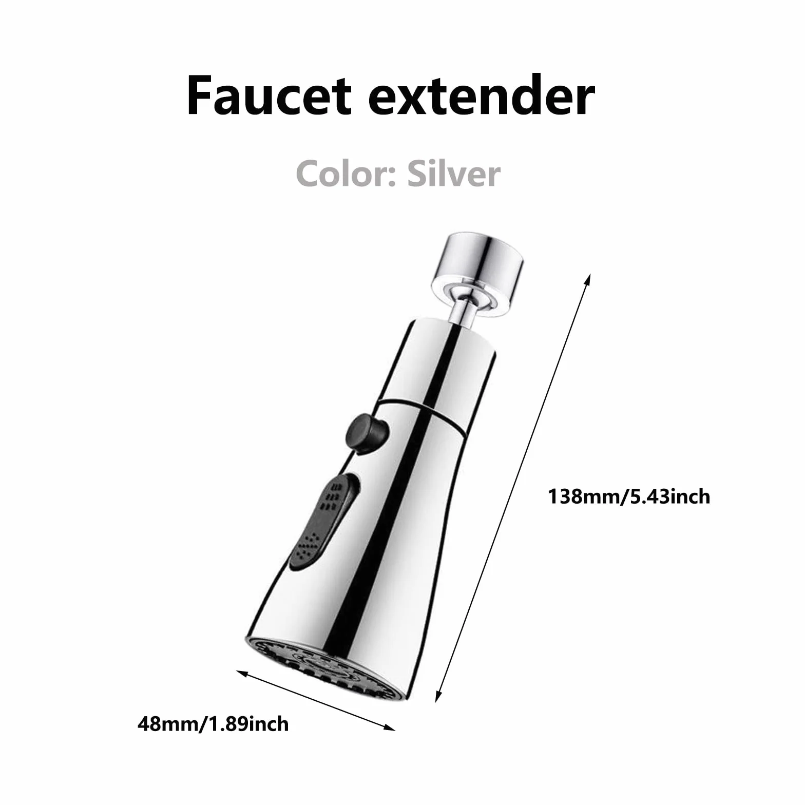 Douchette Evier Cuisine 360° Rotatif 3 Modes Mousseur Robinet Anti-Éclaboussures Embout Universel Laiton Adaptateurs Multi-Tailles