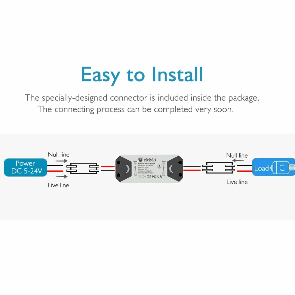 eMylo Smart Wireless RF Contrôleur de Moteur Relais Module DC 12V 5V-24V pour Rideau électrique Porte roulante 2 Pack