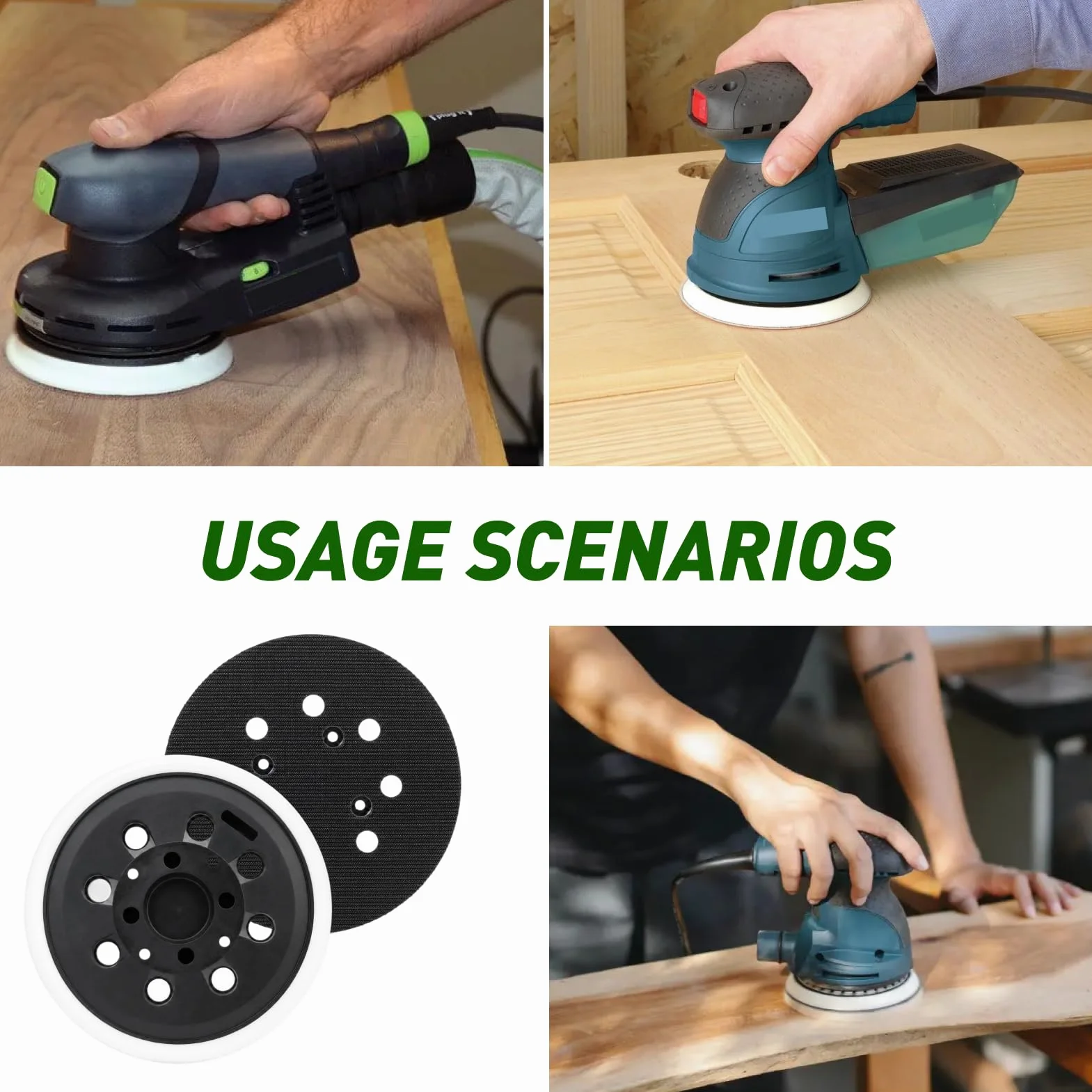 Plateau de Ponçage 125 mm pour Bosch Ponceuse, 8 Trous, Auto-adhésif, 2 Pièces