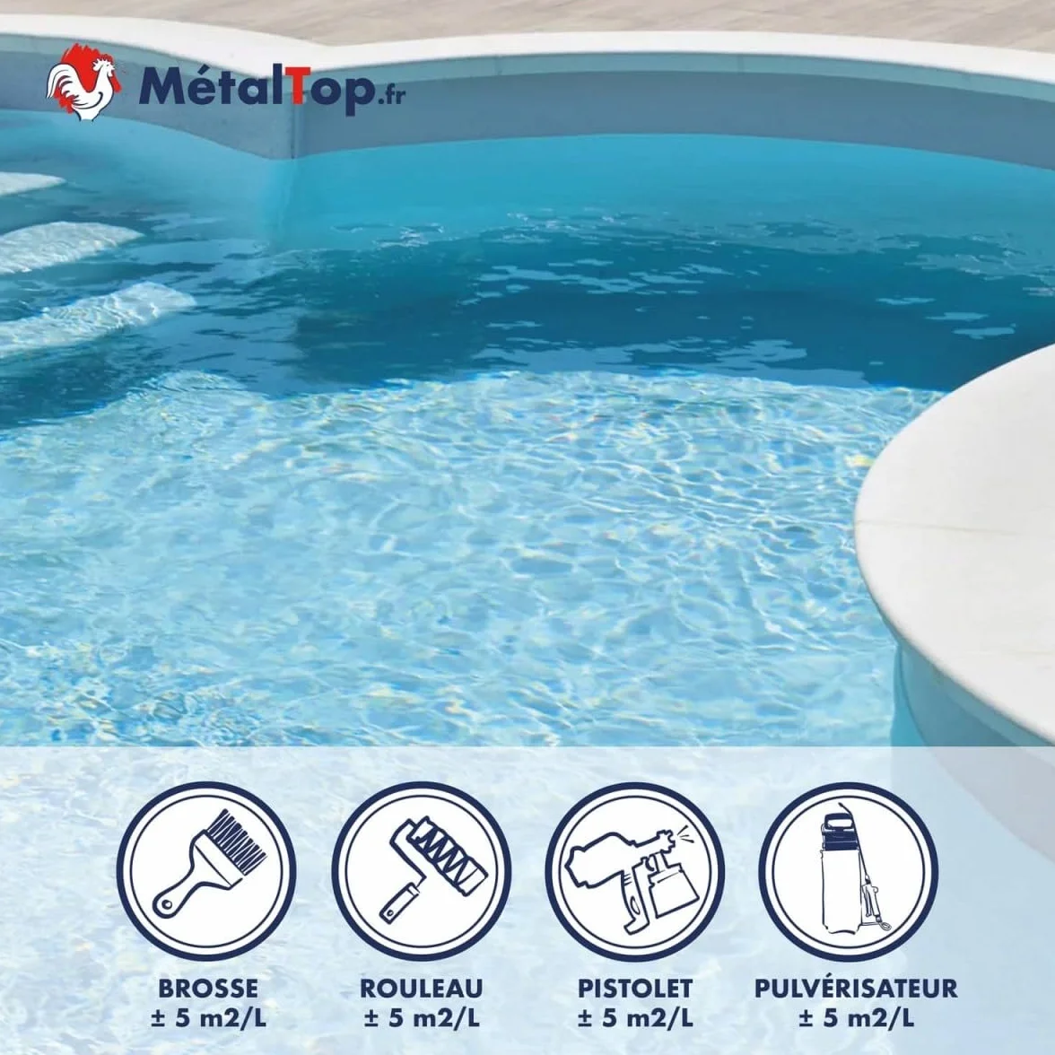 Métaltop Hydrofuge Margelle De Piscine 5 L Haute Protection Invisible Pierre Béton Terre Cuite