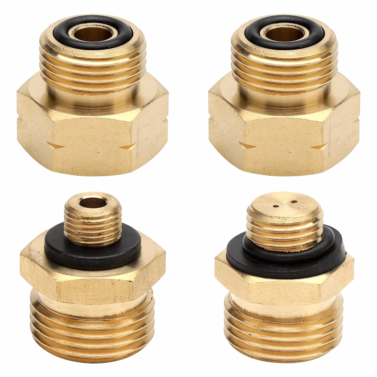 Adaptateur gaz Allemand Kit de 4 adaptateurs pour Adaptateur Bouteille gaz raccord gaz en Laiton pour Le raccordement de détendeurs à des Bouteilles de gaz étrangères