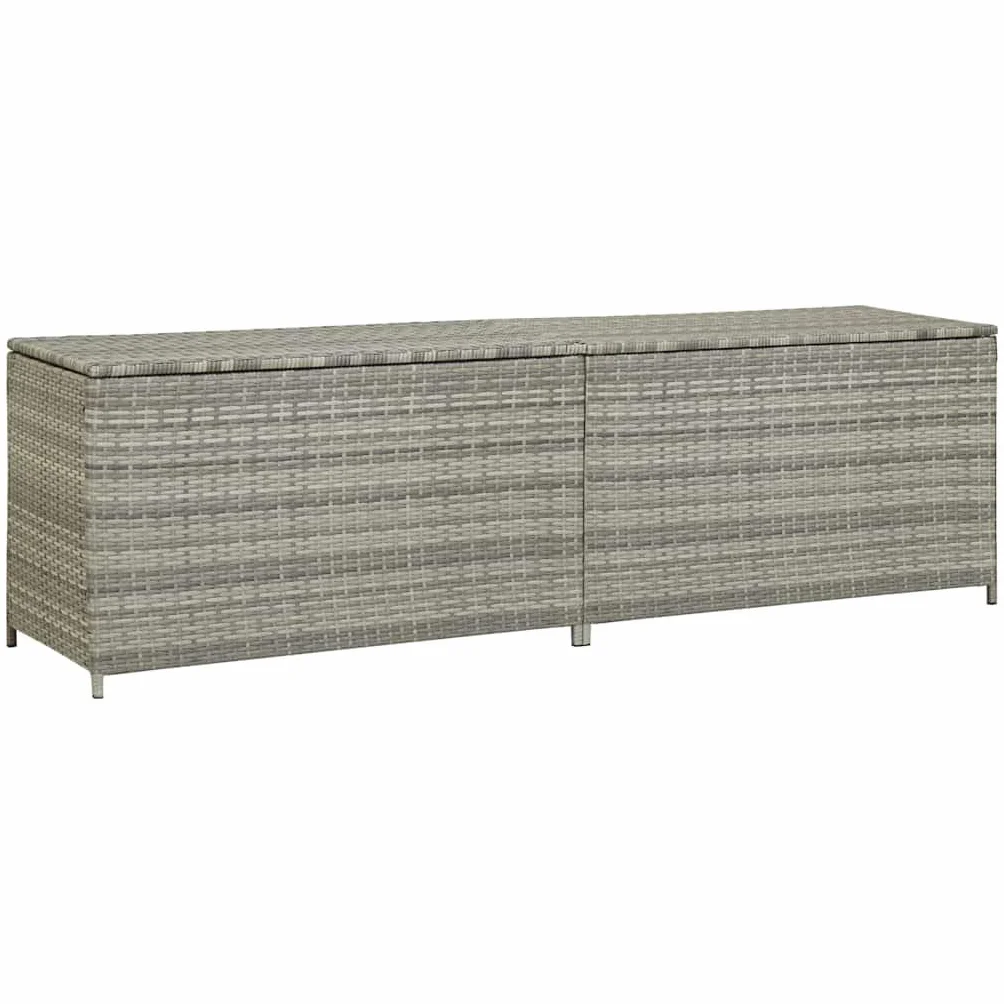vidaXL Coffre de Rangement Jardin Résine Tressée 200x50x60 cm Gris