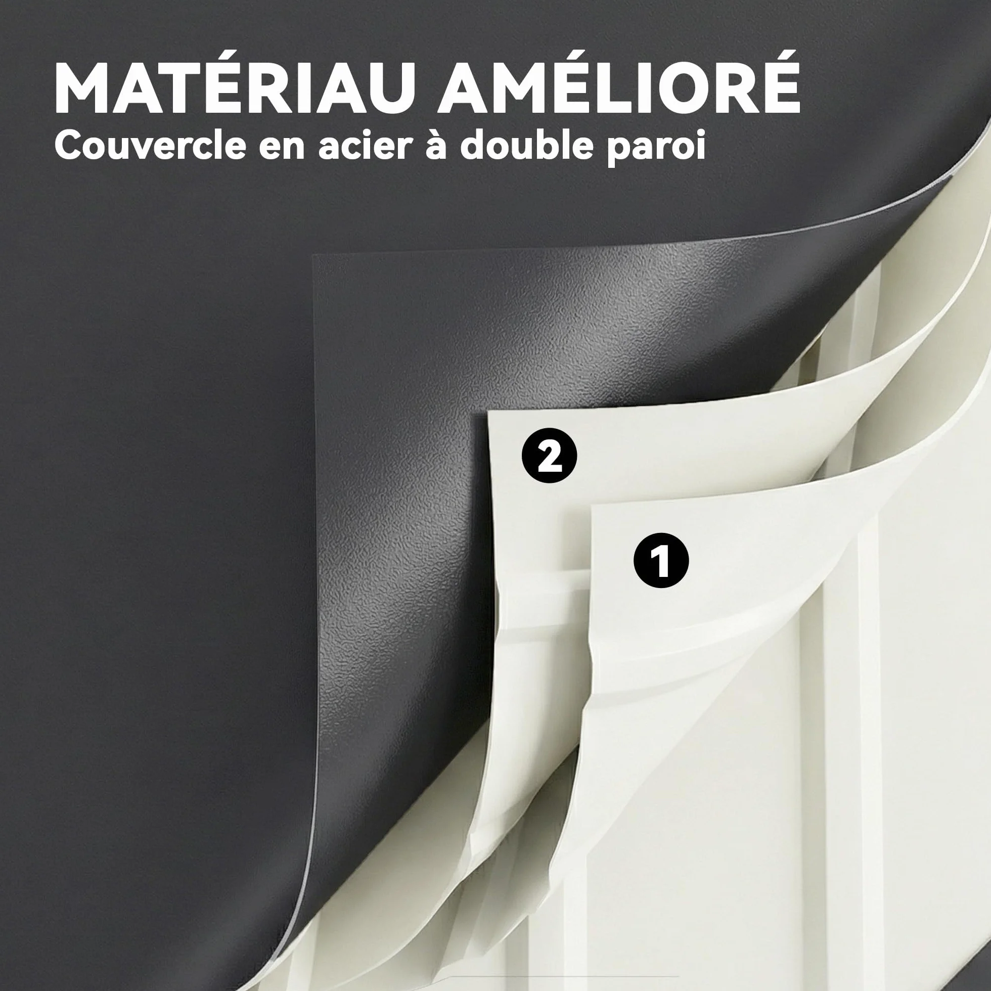 Outsunny Coffre de rangement métal 350L acier galvanisé étanche double vérins gaz verrouillable gris anthracite