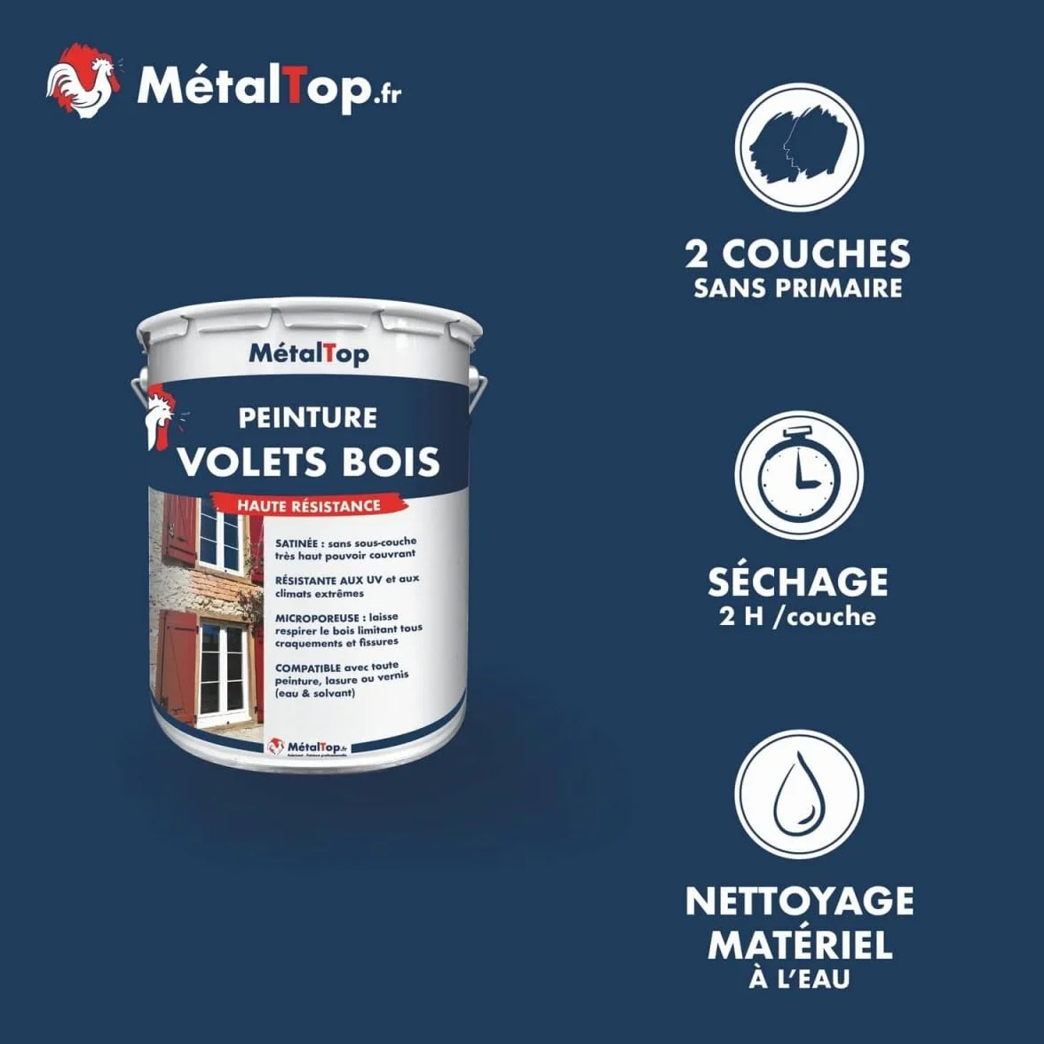 Peinture Volets Bois Gris Anthracite RAL 7016-1 L Microporeuse Anti-UV Anti-humidité Haute Protection 15 Ans