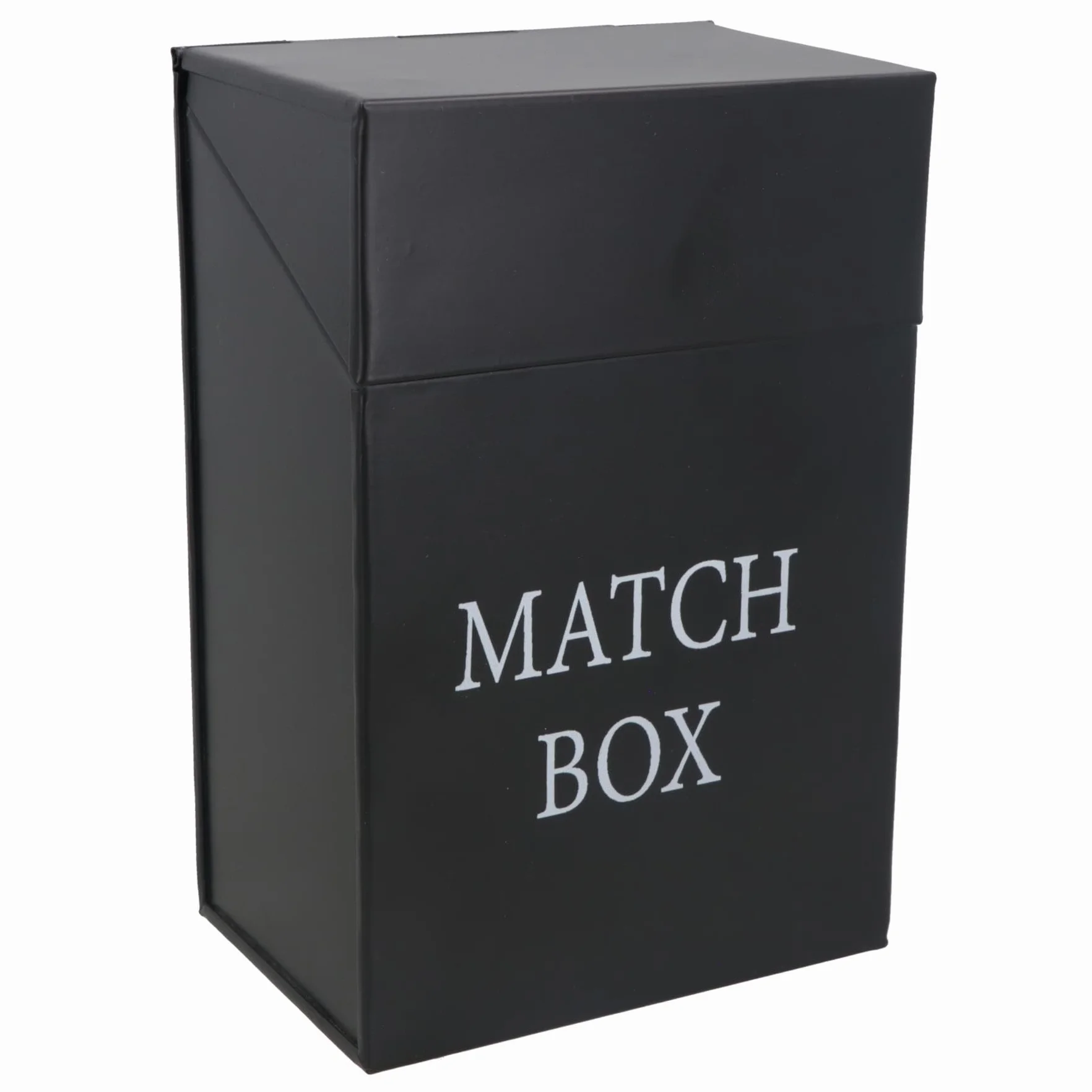 AB Tools Boîte de rangement en métal pour allumettes avec couvercle rabattable Noir