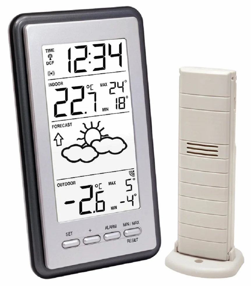 La Crosse Technology WS9130 Station météo avec Températures Intérieur/Extérieur - Gris Métallique