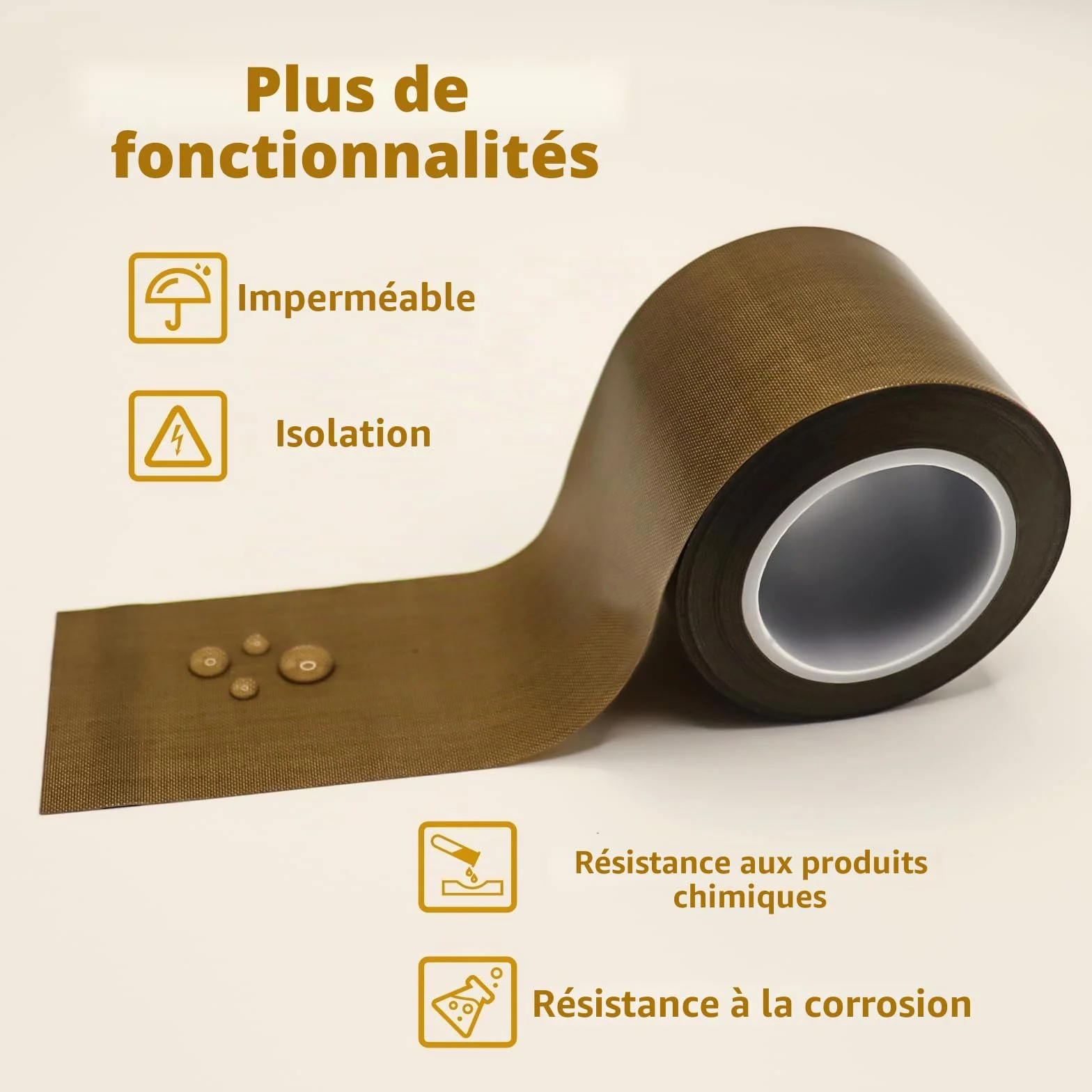 Ruban Adhésif PTFE Haute Température 10 mm x 10 m pour Machine sous Vide