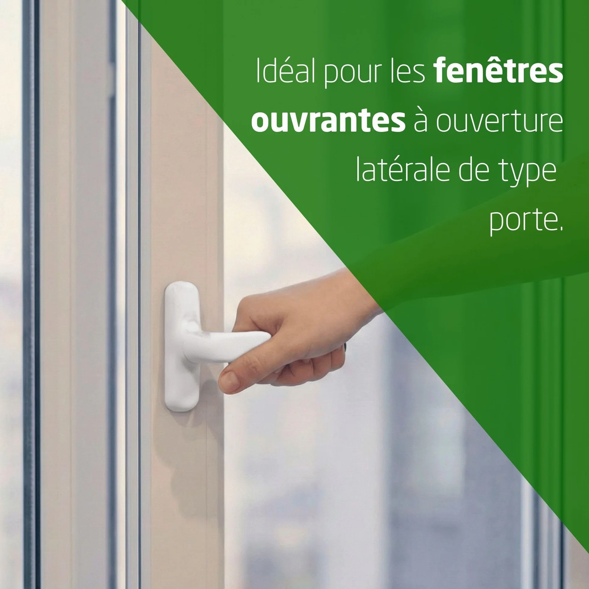 Amig Poignée pour fenêtres ouvrantes latérales aluminium PVC blanche 172 x 27 x 59 mm