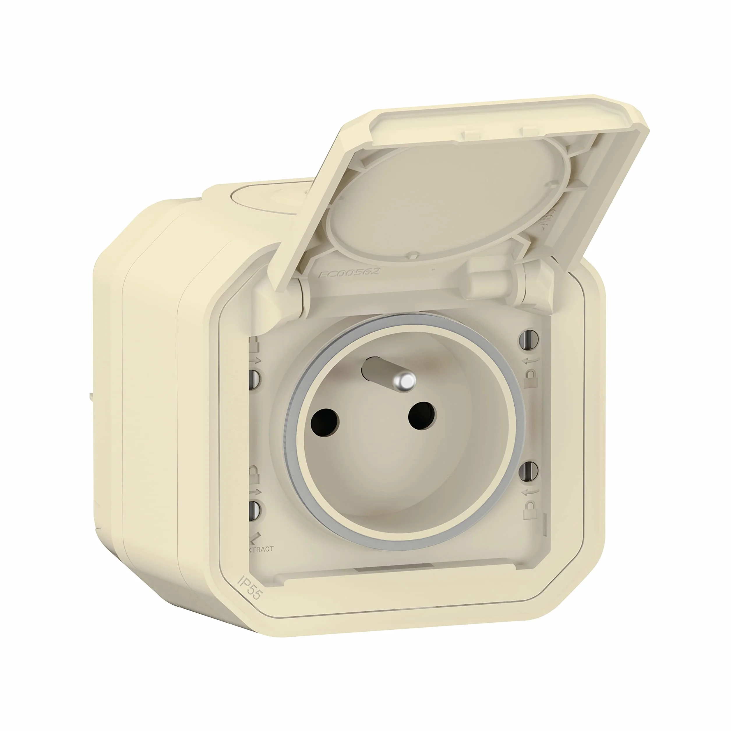 Legrand Prise Etanche IP55 Plexo 2P+T 16A avec Volet Pose Apparente Fabriqué France Sable