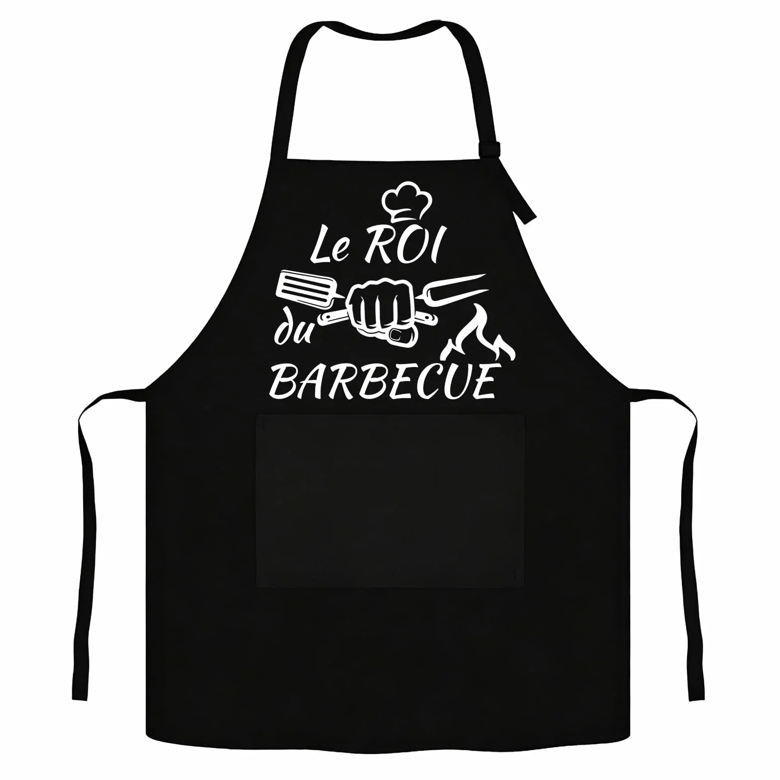 Tablier Cuisine Homme Femme - Tablier Barbecue Humour Réglable Noir Étanche avec Poche, Cadeau Anniversaire Homme Femme, Cadeau Rigolo pour Cuisson en Plein Air, Idéal pour Papa, Maman, Frère et Sœur