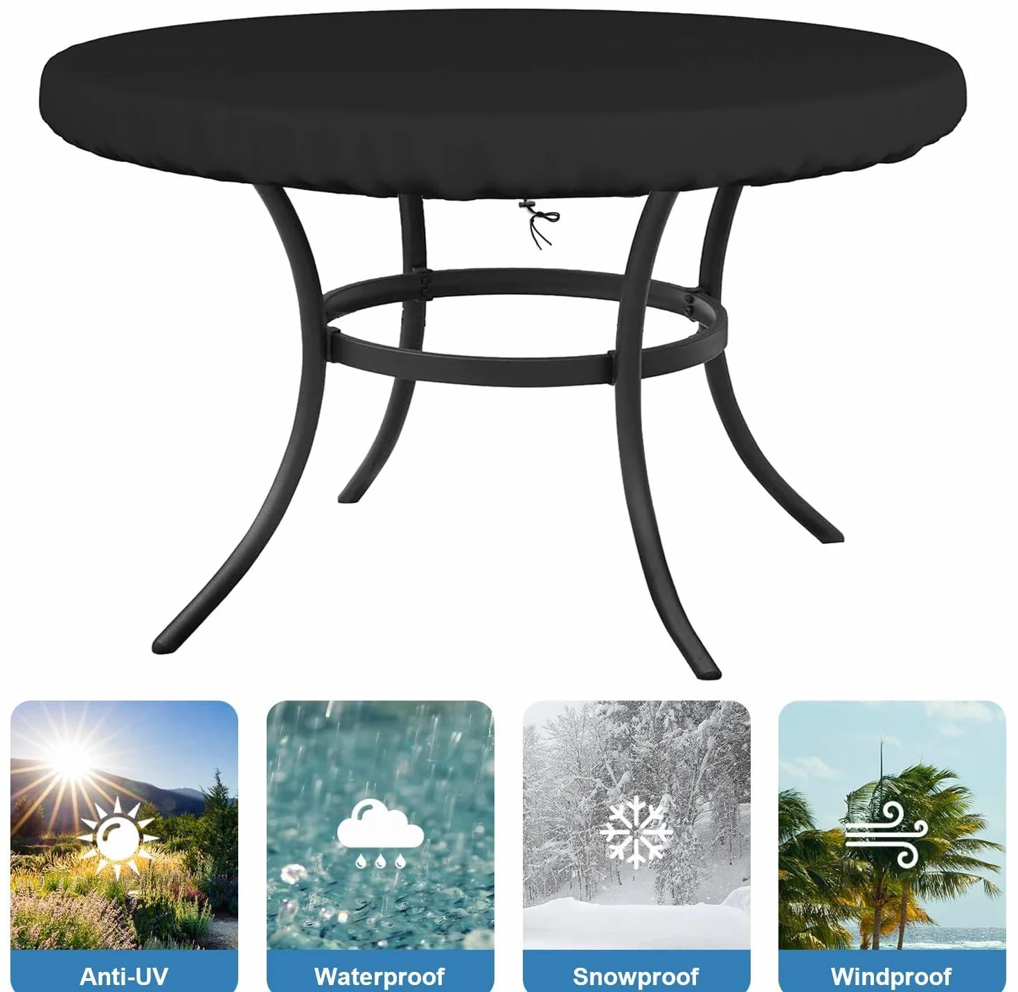 Flyace Housse Pateau Table de Jardin Housse Protection Table Jardin Ronde Bache Table de Jardin Exterieur Housse de Protection Ronde pour Table de Jardin Imperméable Anti UV Tissu Oxford 120x25cm