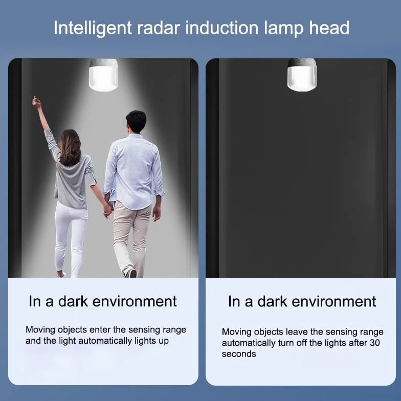Interrupteur intelligent E27 avec détection de mouvement 360° capteur infrarouge 110-220 V compact 9,1×5,2×5,2 cm blanc