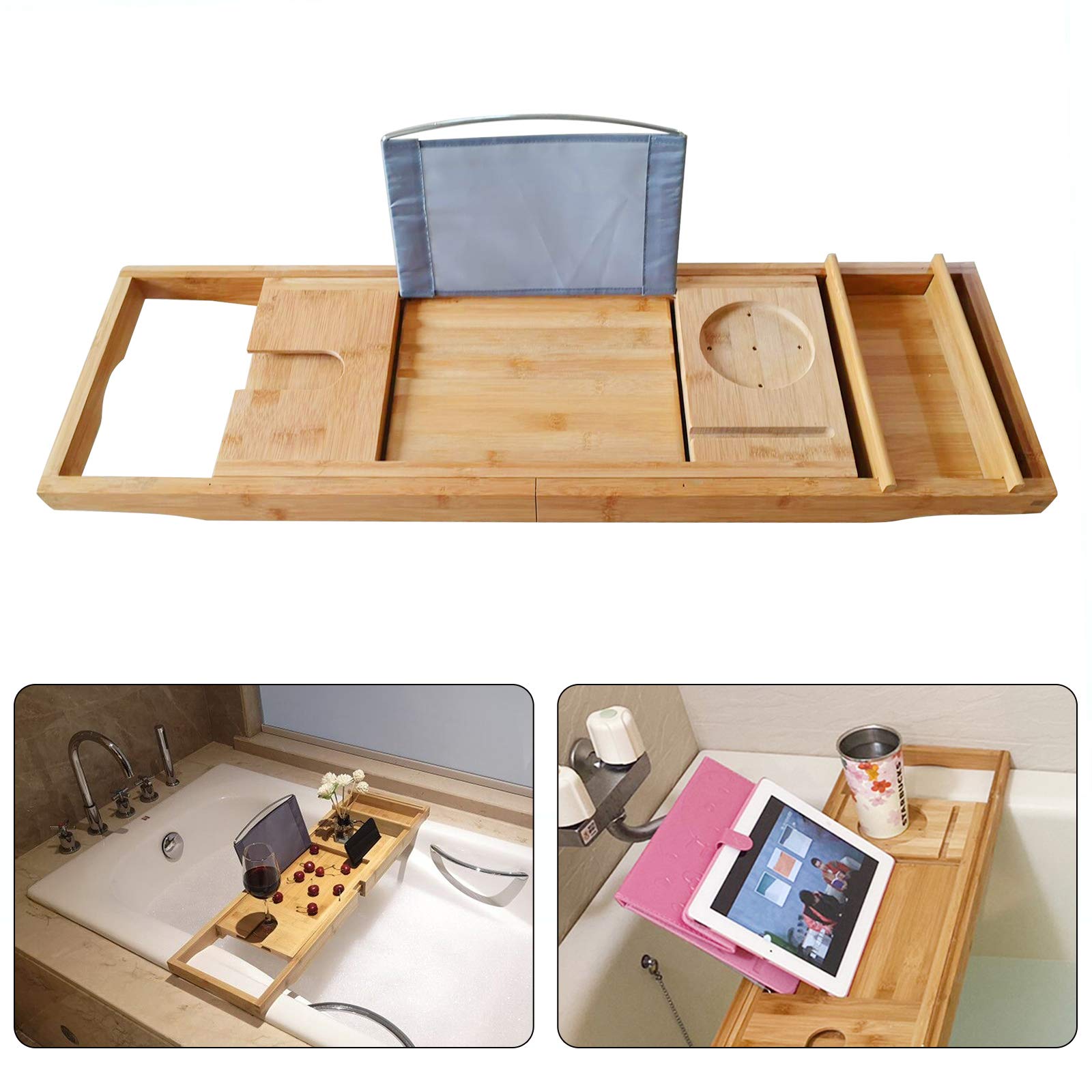 Extendable Bamboo Bath Caddy for Elevated Relaxation