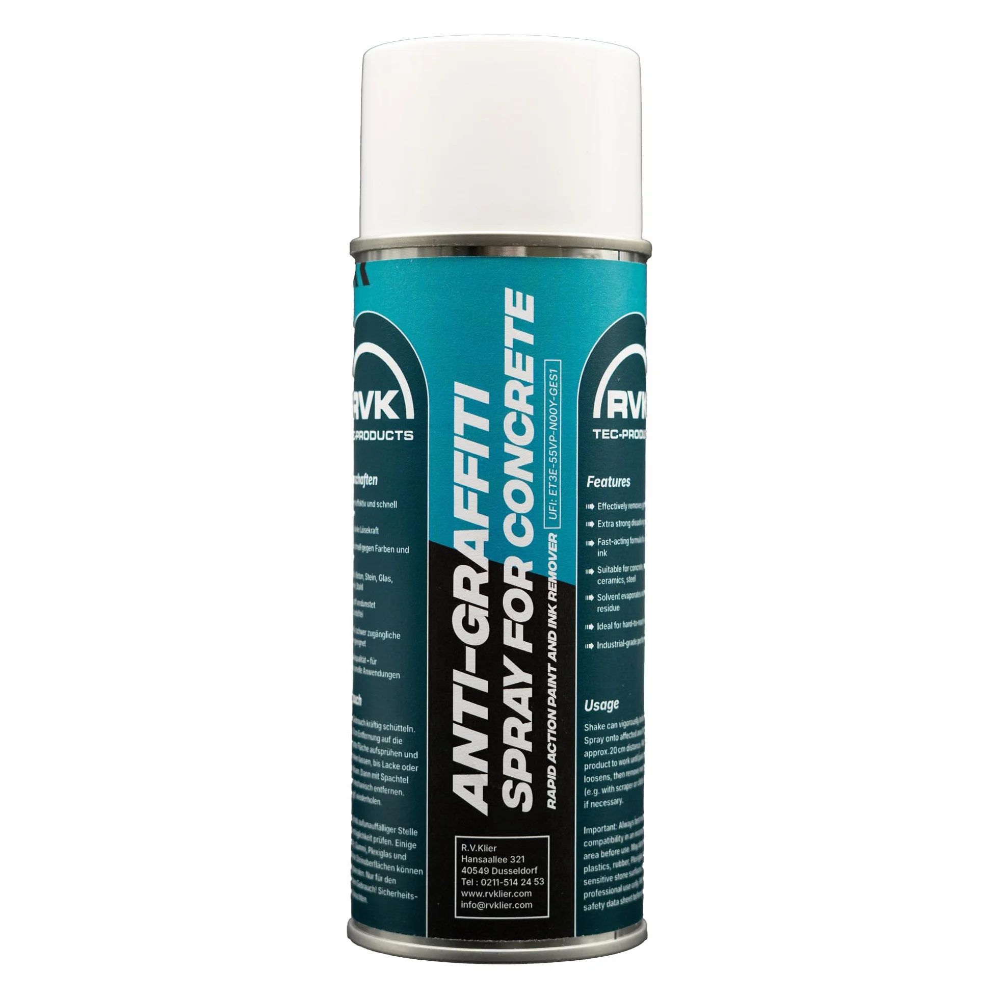RVK Spray anti-graffiti professionnel 400 ml - Élimination des graffitis sur béton et pierre