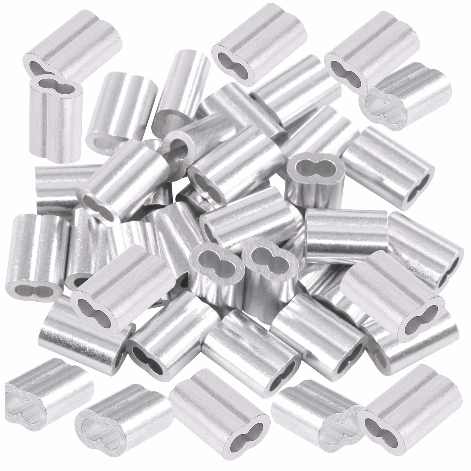 Swpeet Lot de 200 manchons à sertir en aluminium 2 mm pour câble métallique