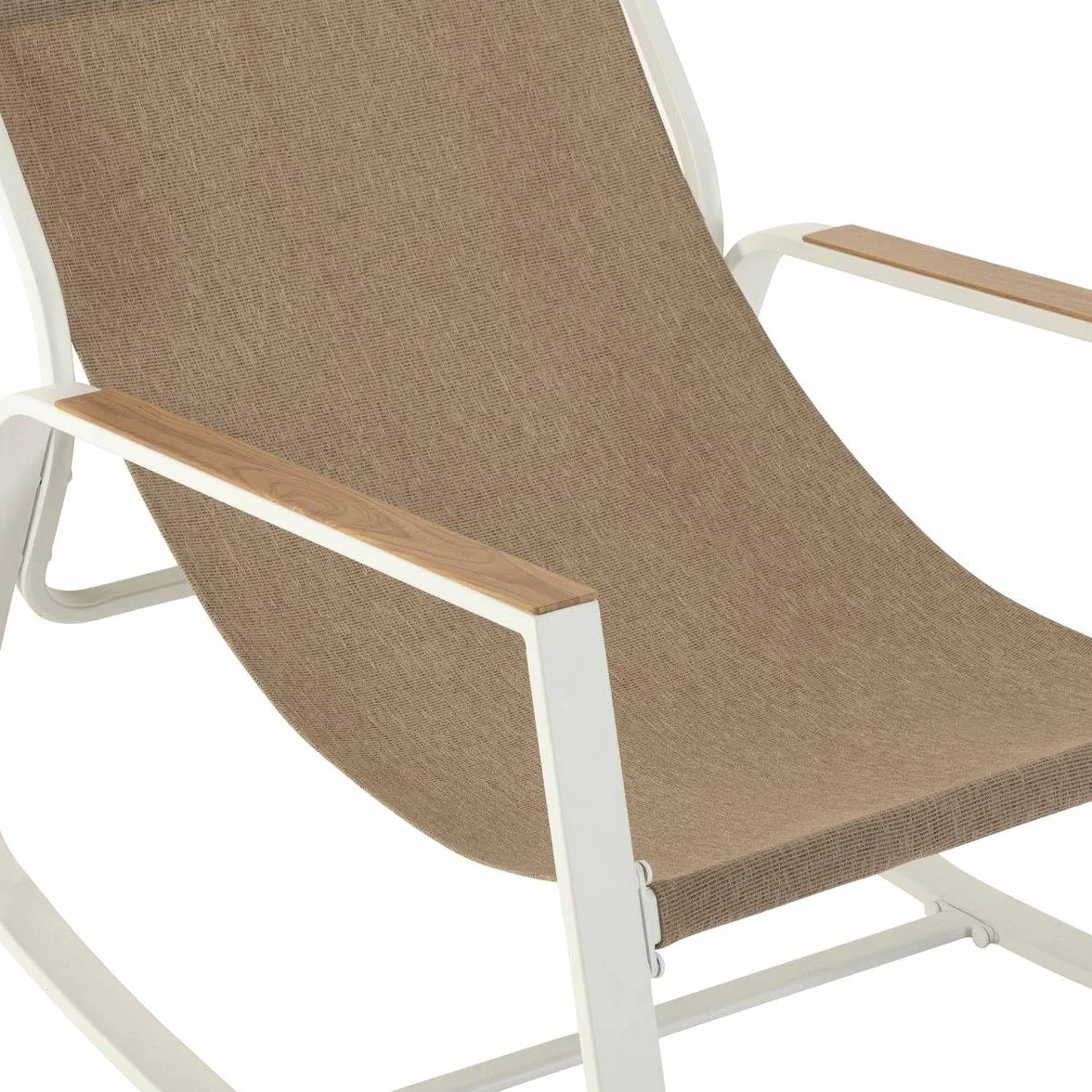 Hespéride - Fauteuil à Bascule Felinio Taupe - Acier Traité Epoxy Anti-Rouille - Mobilier d'Aménagement pour Jardin, Terrasse, Balcon, Patio