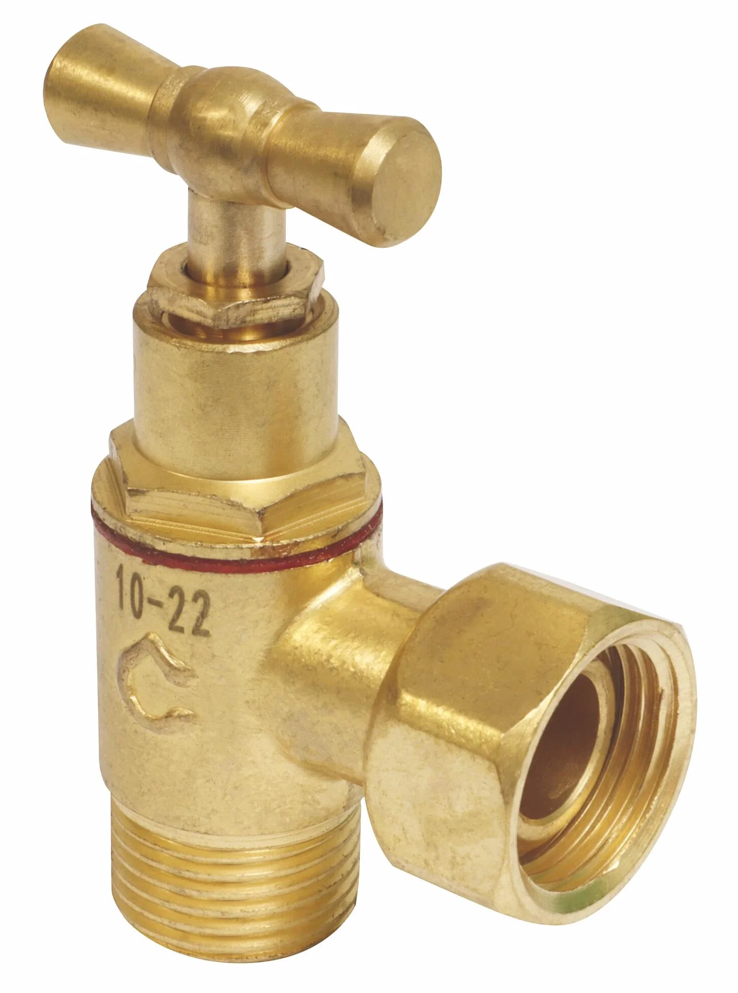 SOMATHERM FOR YOU, Robinet de WC équerre laiton brut M12/17 écrou tournant fermeture à potence presse-étoupe pression max 6 bars