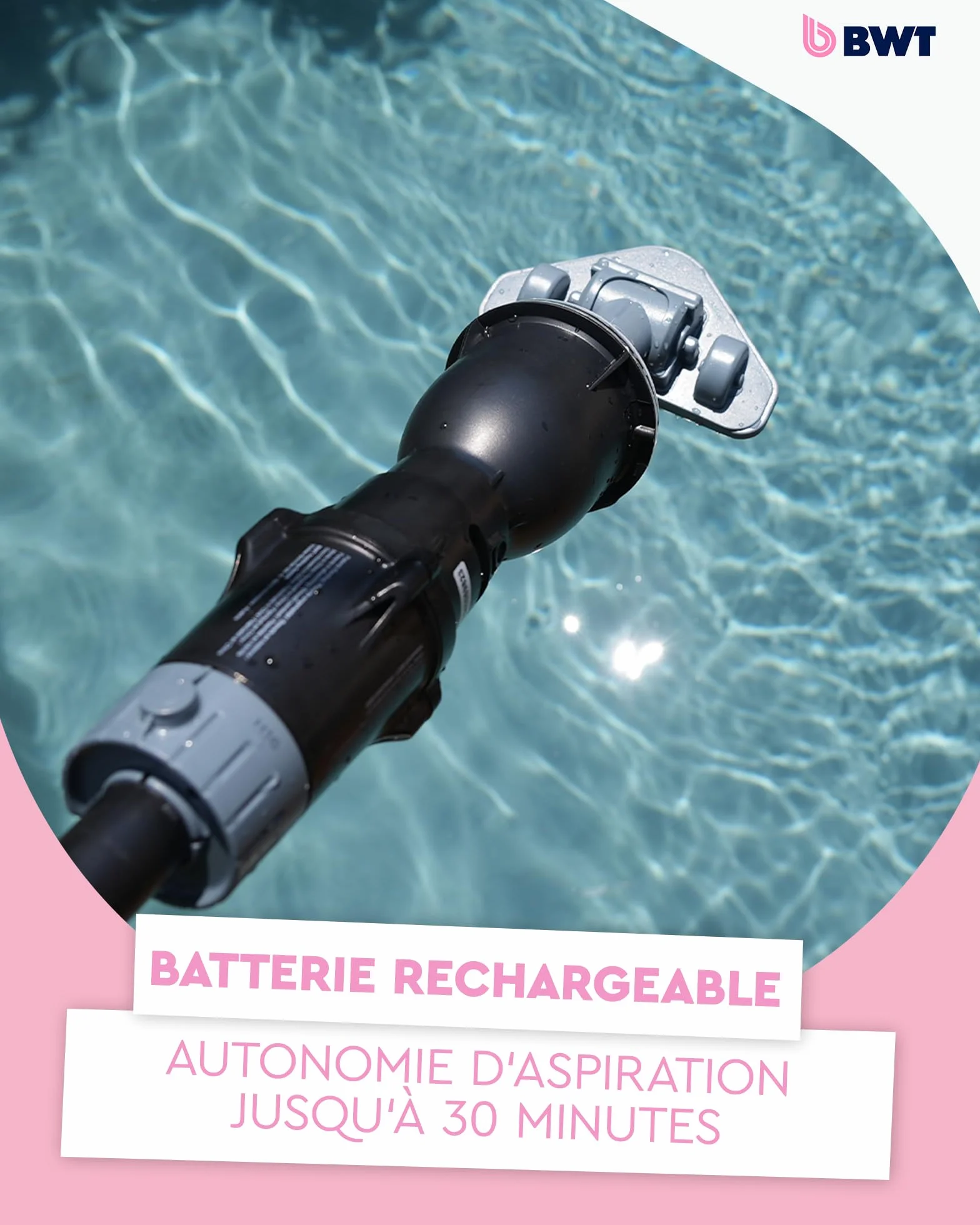 BWT Aspirateur Piscine FSA200 sans Fil Robot Compact Sol et Parois Spa Hors Sol Puissant Grande Autonomie