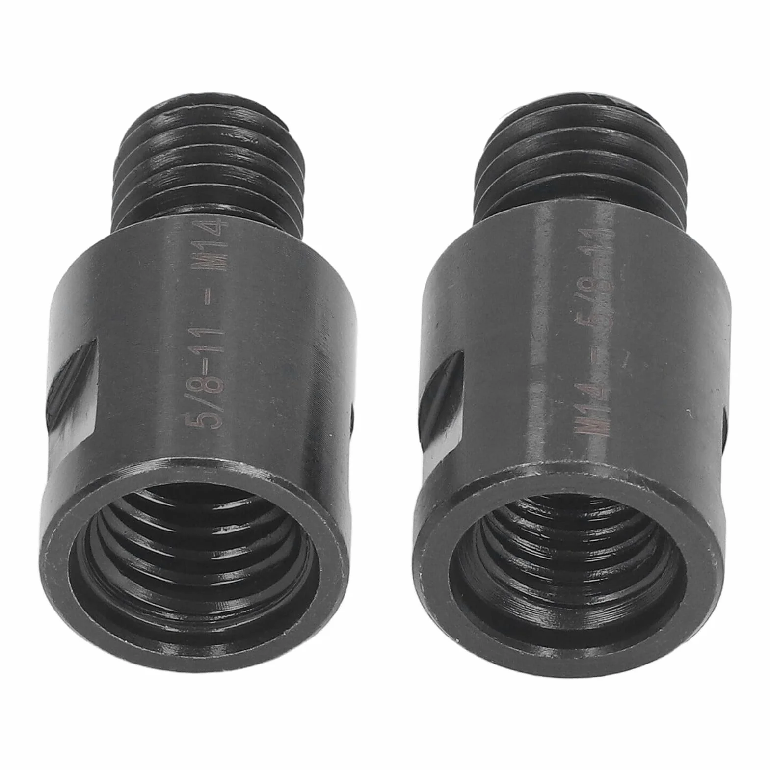 Ensemble d'adaptateurs de filetage acier allié 5/8" vers M14 et M14 vers 5/8", 2 pièces