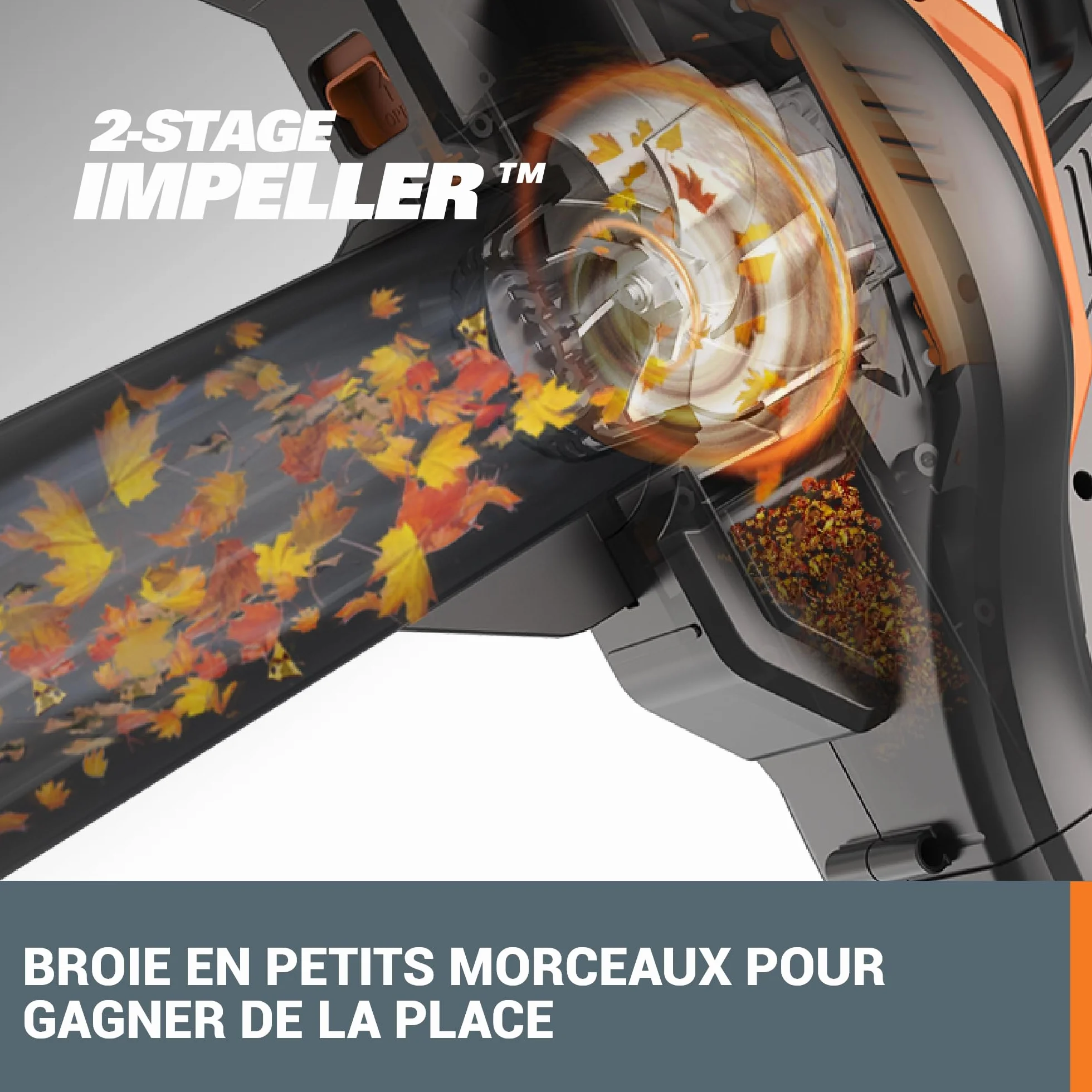 WORX Aspirateur-Souffleur sans Fil Brushless 40V WG583E.9 335km/h 2 Modes avec Harnais et Sac
