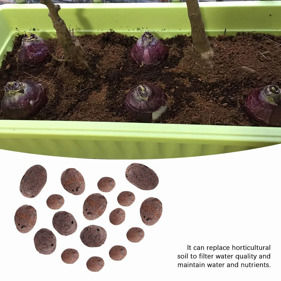 Yosoo Hydroponic Clay Pebbles Growing Media Galets d'argile anionique pour système hydroponique Jardin d'herbes d'intérieur pour laitue, Menthe, Persil