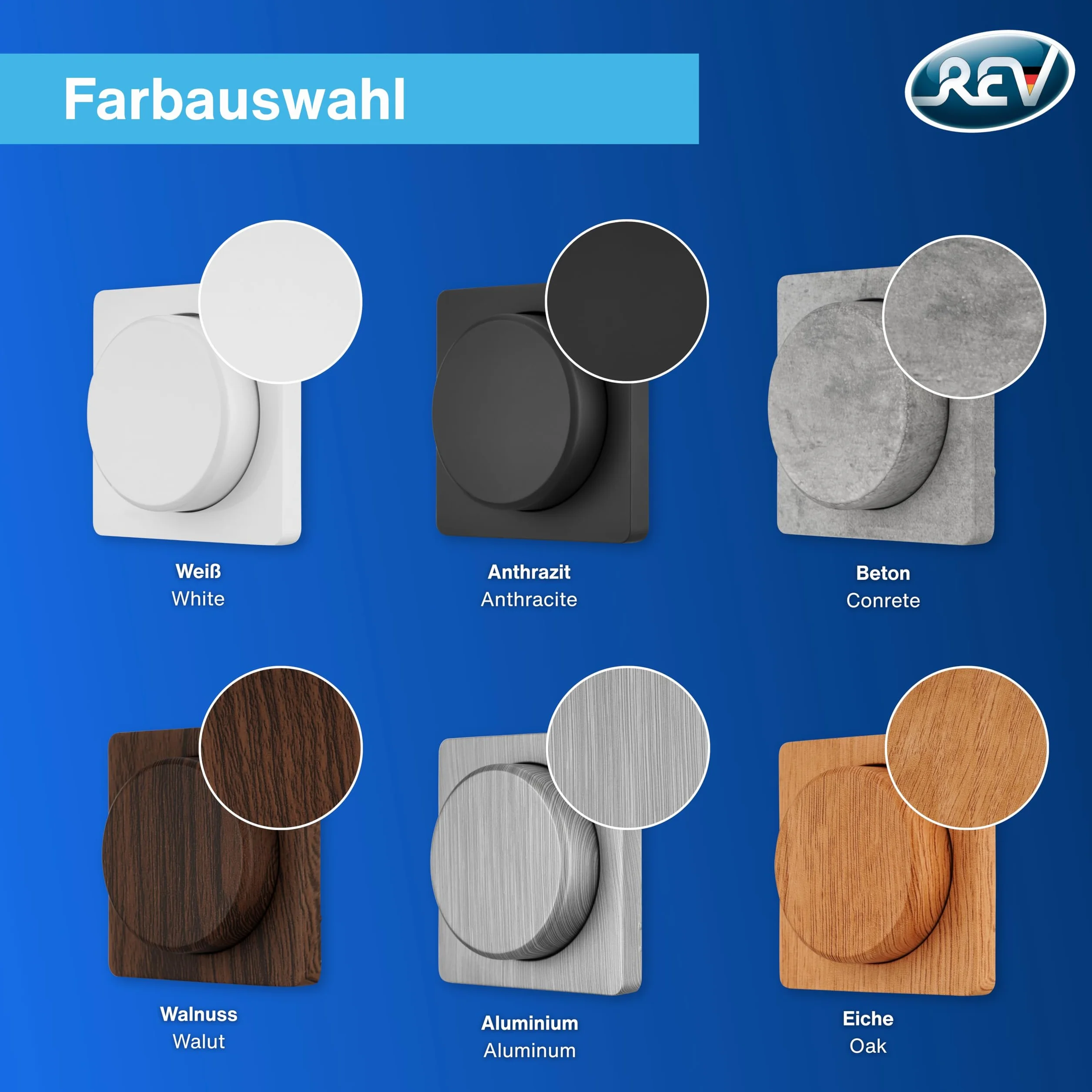 REV Nova Cache variateur Bouton rotatif Blanc