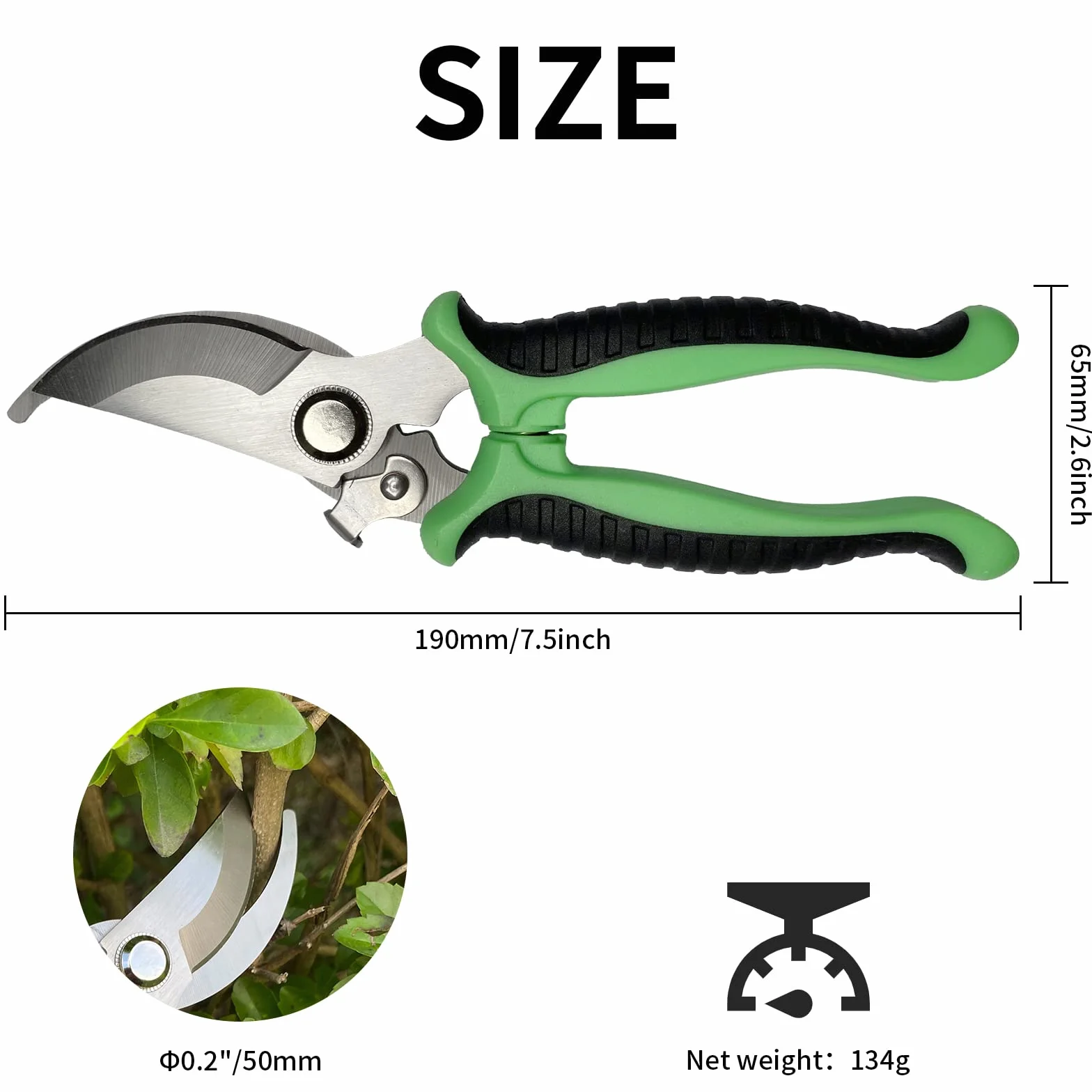 Newaner Ciseaux de jardin antidérapants avec poignée de verrouillage - Peut couper les fleurs et les branches des plantes de jardin - Sécateur de rosier - Réparation du rotin - Sécateur de jardin