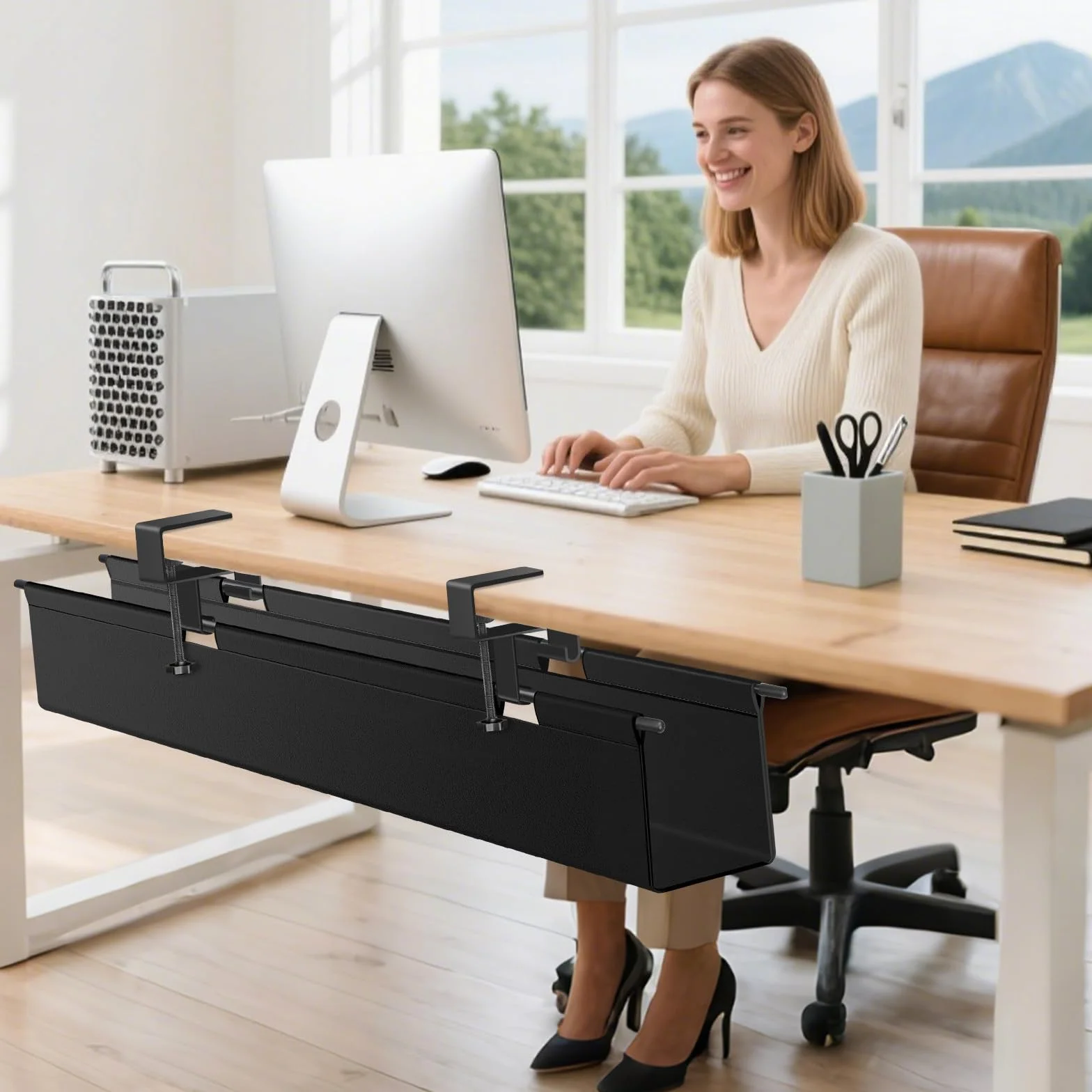 Perçage Gratuit Cable Management Bureau 70cm Table Organiseur Flexible Fixation Imperméable