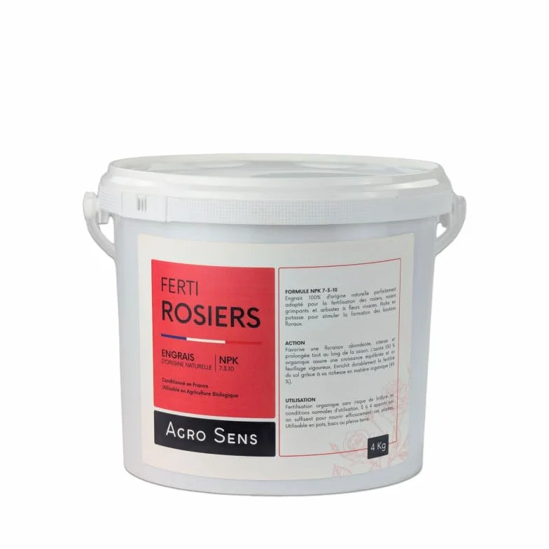 Engrais rosiers et arbustes à fleurs - Agro Sens - Seau 4 kg