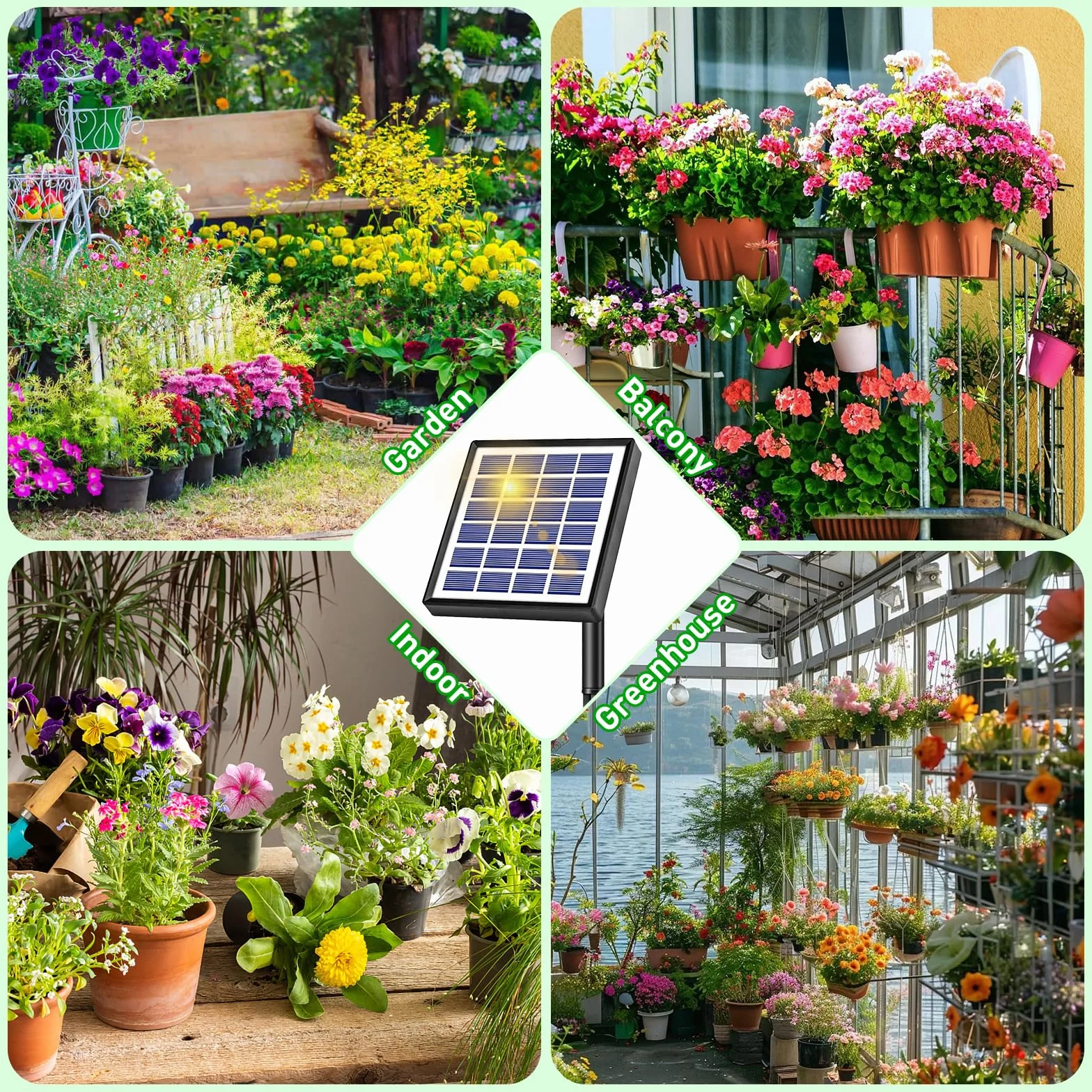 Onherm Arrosage Automatique Solaire Kit Goutte à Goutte avec Minuterie 12 Modes et Tuyau 15M pour Jardin Balcon