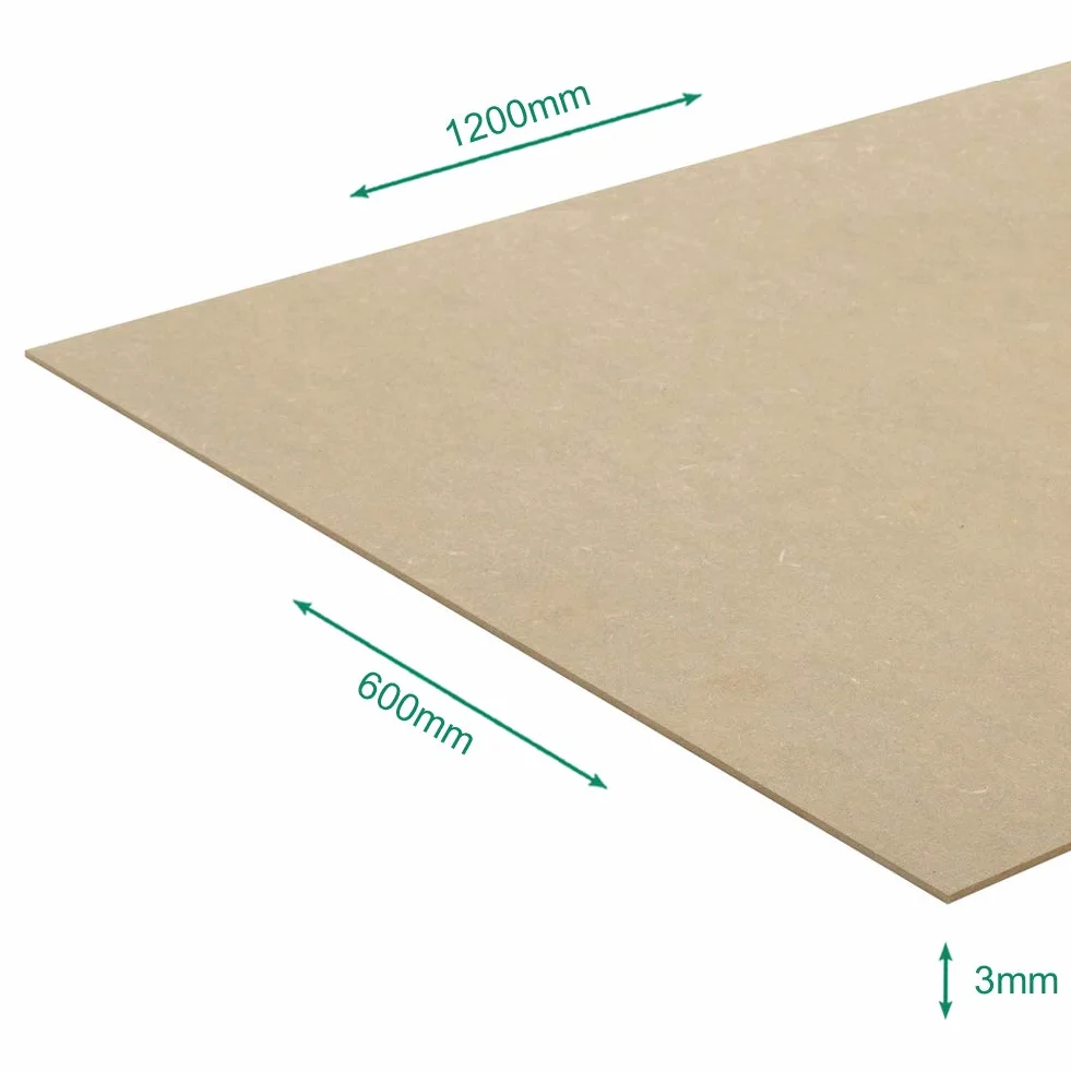 Panneau HDF 800 x 600 x 3 mm 1 face lisse - FSC mixte 70%