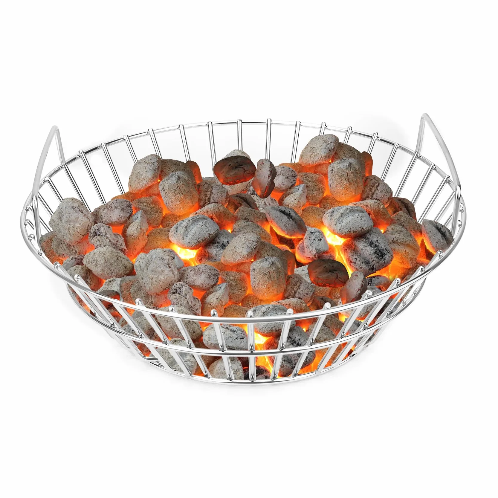 onlyfire Panier à Charbon de Bois en INOX pour Kamado Joe Classic et Large Big Green Egg 46 cm 18 Pouces