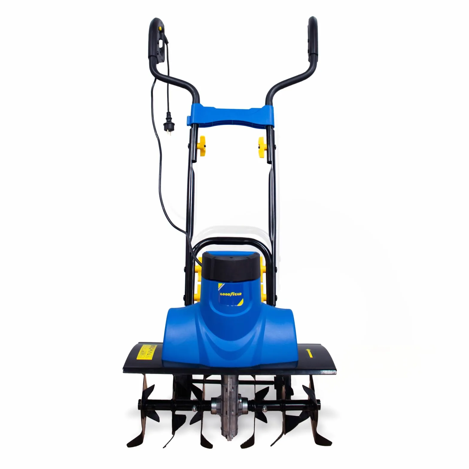Goodyear - Motobineuse électrique 1500 W avec Roues, Largeur de Coupe 450 mm, Profondeur 180 mm, Guidon Pliable, Hauteur réglable, Protection métallique, motobineuse pour verger et Jardin