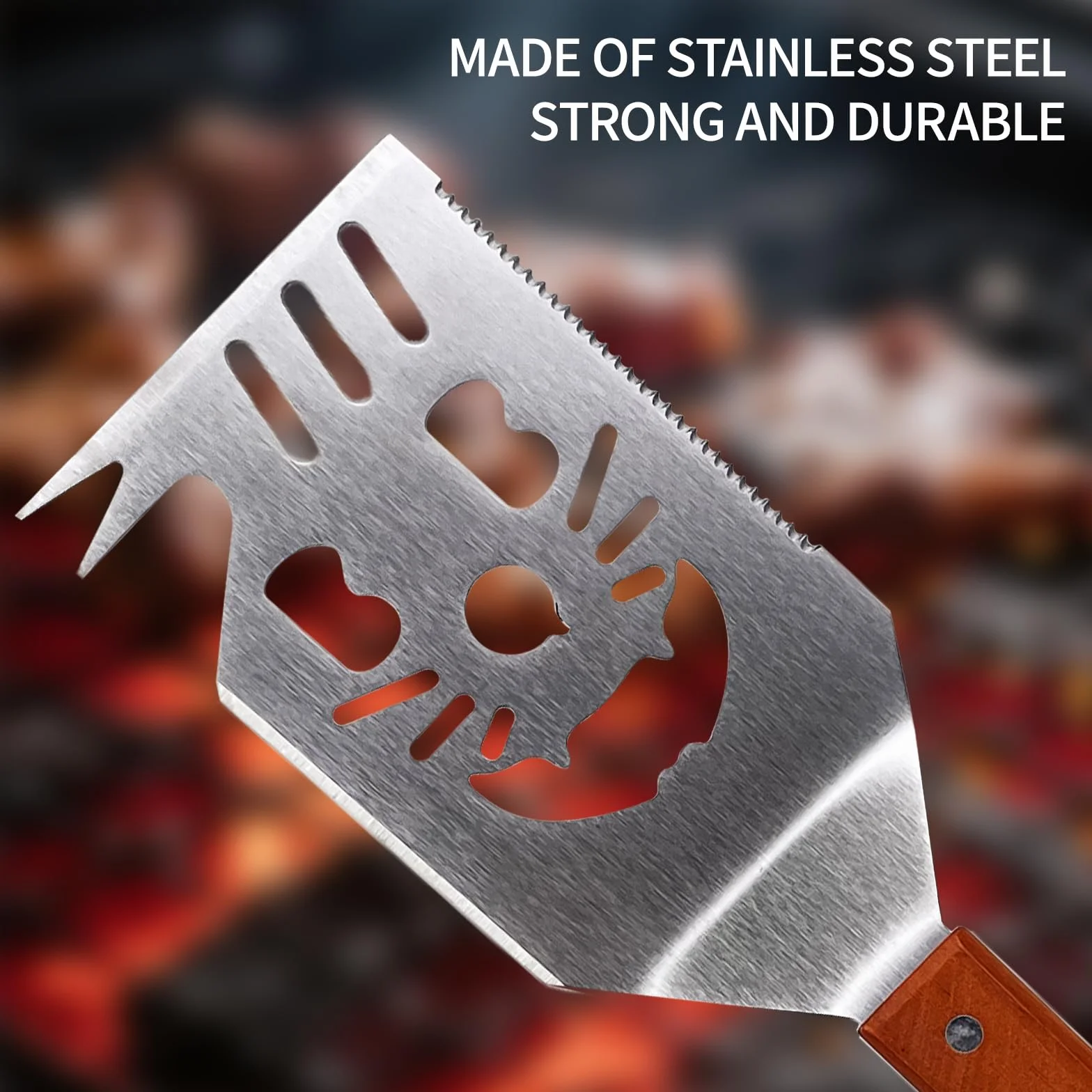 Barbecue Spatule Acier Inoxydable Set 41.5x8cm INOX Ustensiles Professionnel
